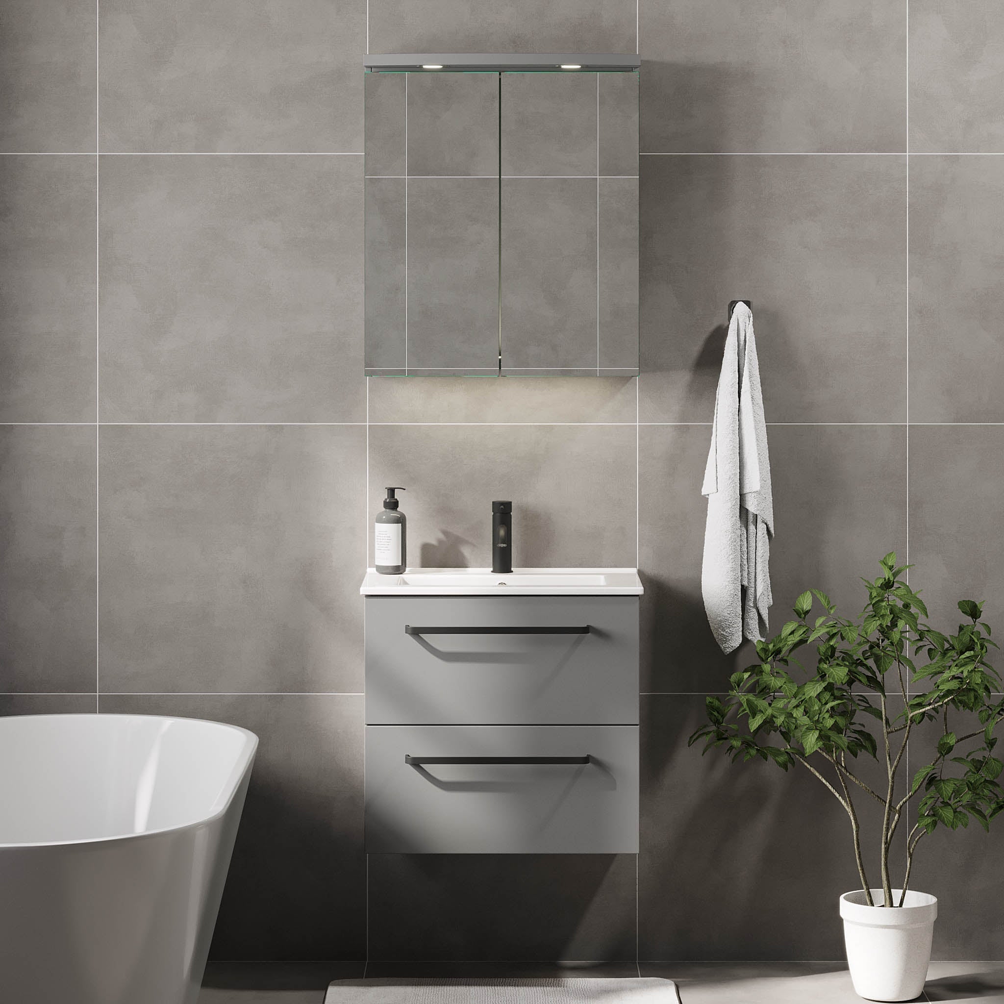 Vegsund Tvättställsskåp Slimline, Grå Matt - Tvättställsskåp - BATH DELUXE - PRESTIGE - 70 - 060 - 70 - 03 - 30 - BATHDELUXE SWEDEN