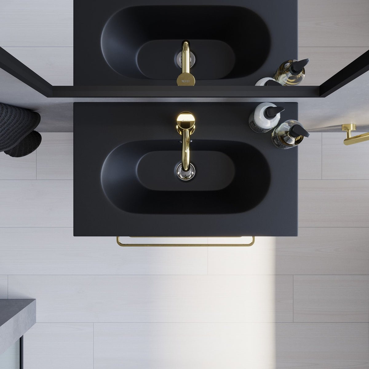 Veste Slimline Badrumsmöbel, Svart Matt - Tvättställsskåp - BATH DELUXE - PRESTIGE - 70 - 080 - 73 - 02 - 30 - BATHDELUXE SWEDEN