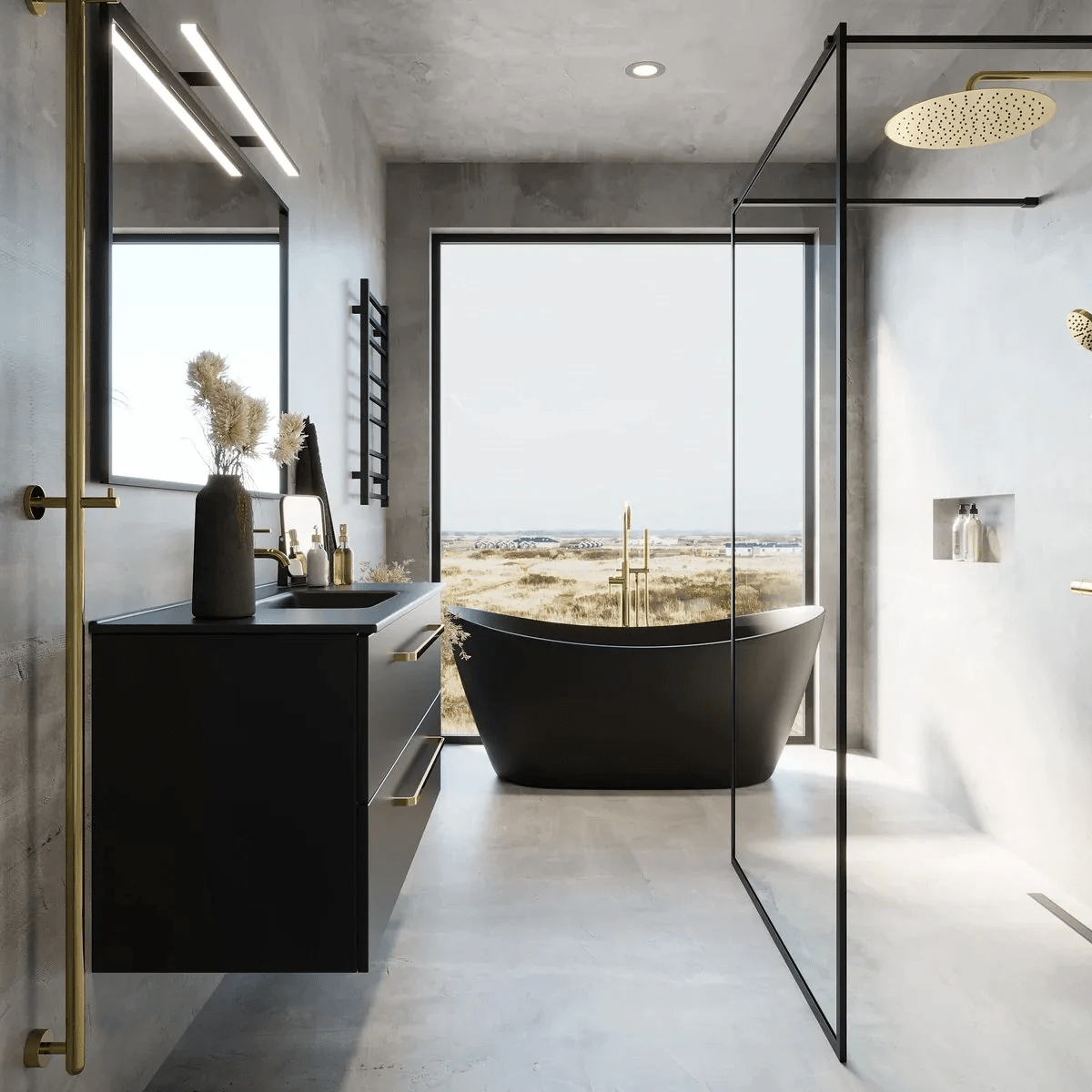 Vegsund Badrumsmöbel, Svart Matt - Tvättställsskåp - BATH DELUXE - PRESTIGE - 70 - 100 - 56 - 02 - 30 - BATHDELUXE SWEDEN