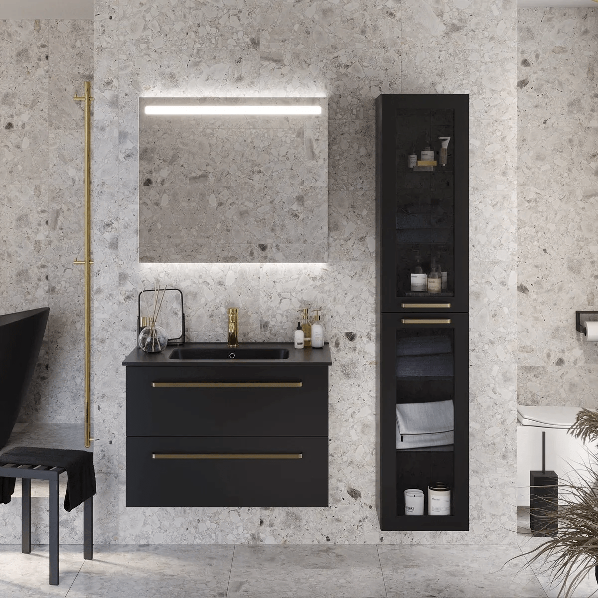 Vegsund Badrumsmöbel, Svart Matt - Tvättställsskåp - BATH DELUXE - PRESTIGE - 70 - 100 - 56 - 02 - 30 - BATHDELUXE SWEDEN