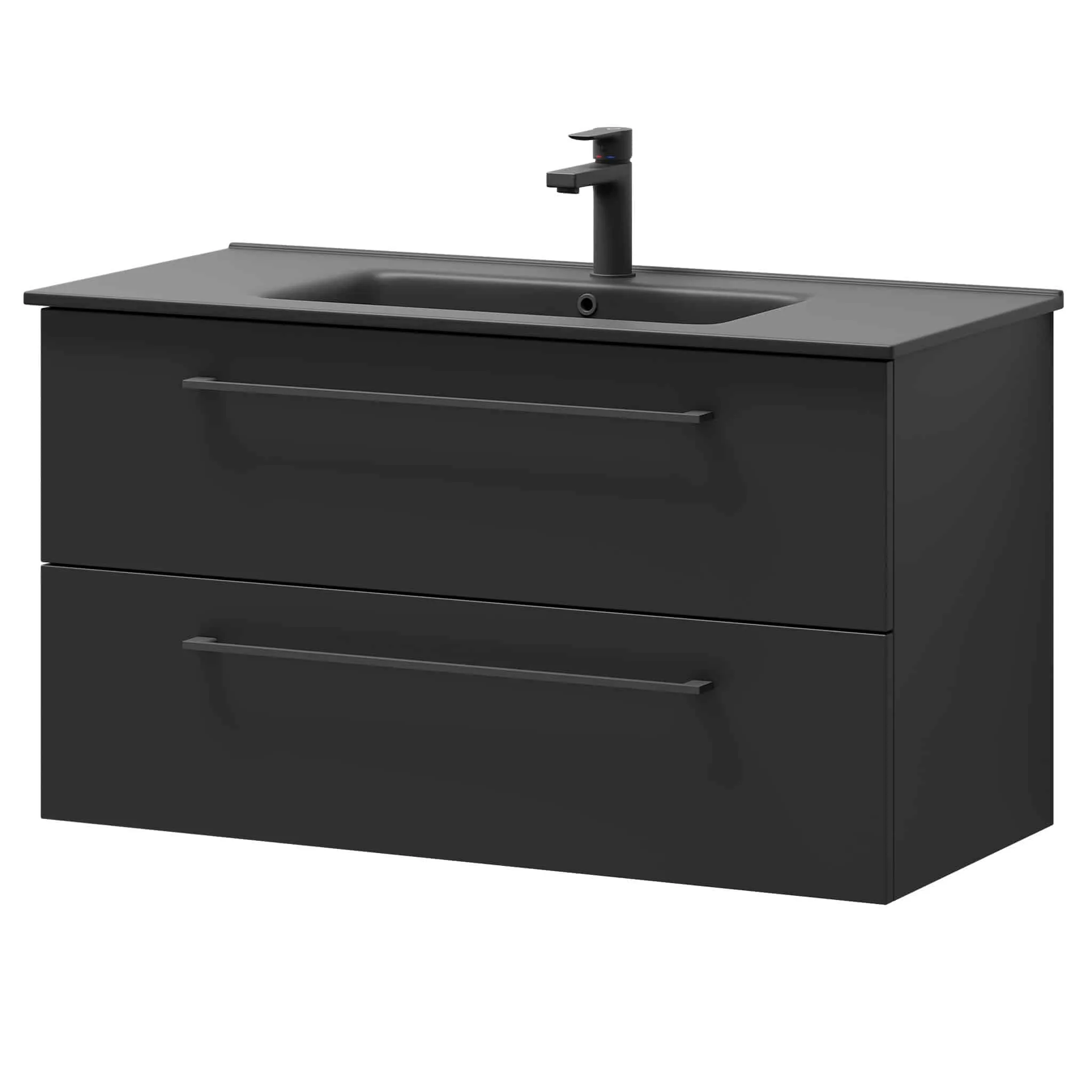 Vegsund Badrumsmöbel 2, Matt Svart - Tvättställsskåp - BATH DELUXE - PRESTIGE - 70 - 100 - 56 - 02 - 40 - BATHDELUXE SWEDEN