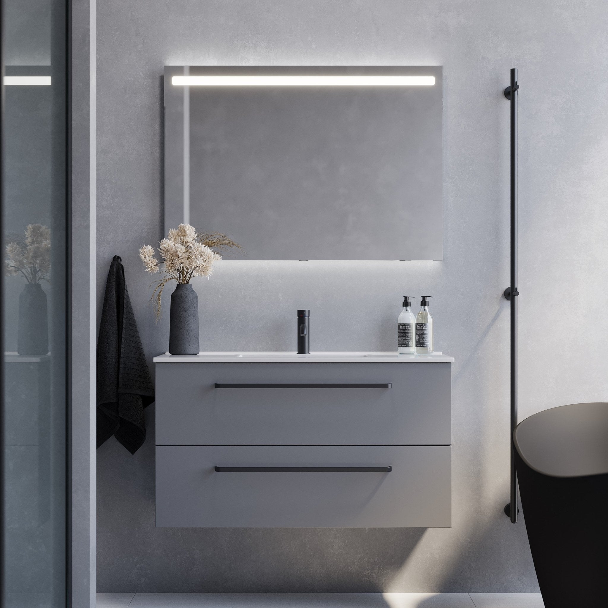 Vegsund Tvättställsskåp Slimline, Grå Matt - Tvättställsskåp - BATH DELUXE - PRESTIGE - 70 - 100 - 70 - 03 - 30 - BATHDELUXE SWEDEN