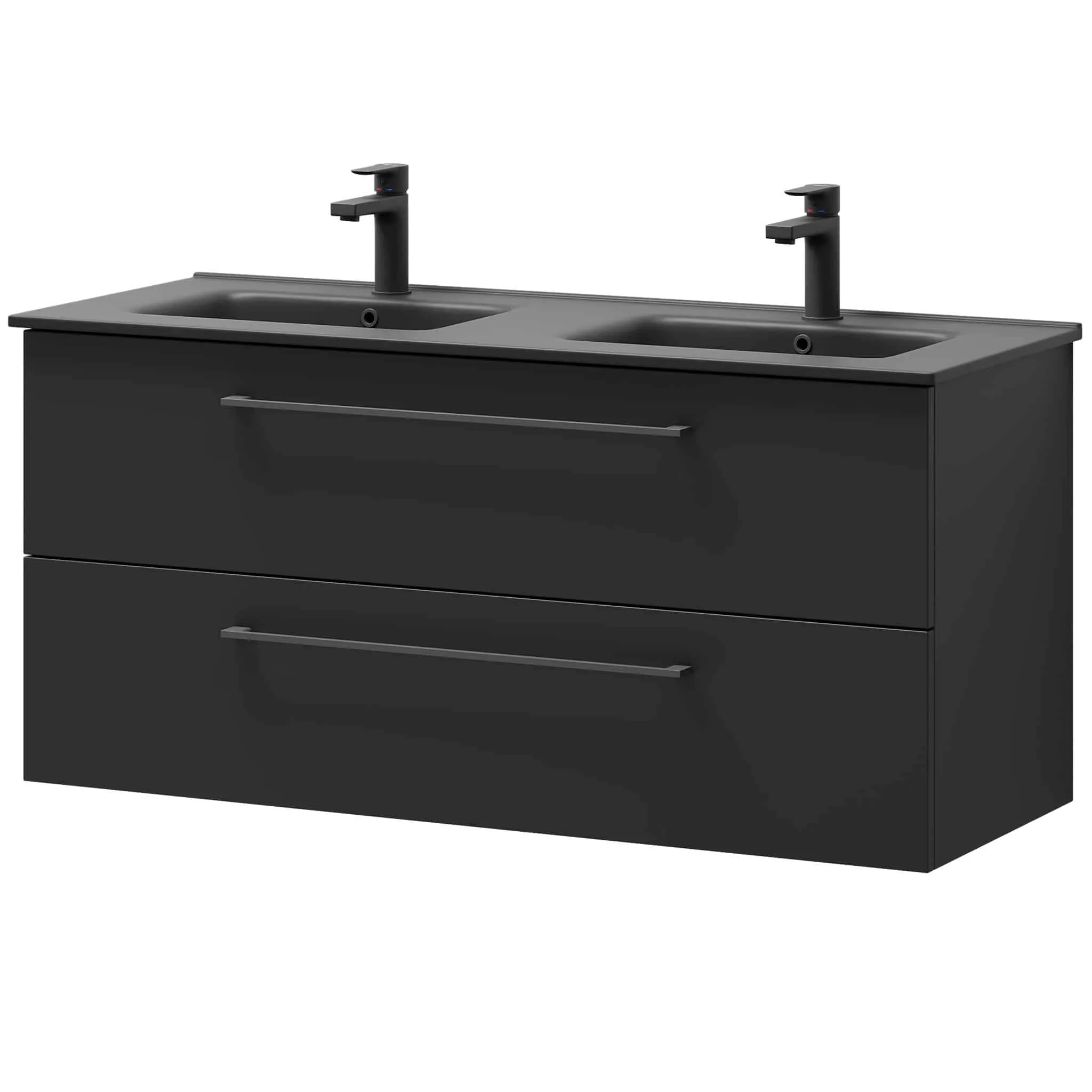 Vegsund Badrumsmöbel 2, Matt Svart - Tvättställsskåp - BATH DELUXE - PRESTIGE - 70 - 120 - 56 - 02 - 41 - BATHDELUXE SWEDEN