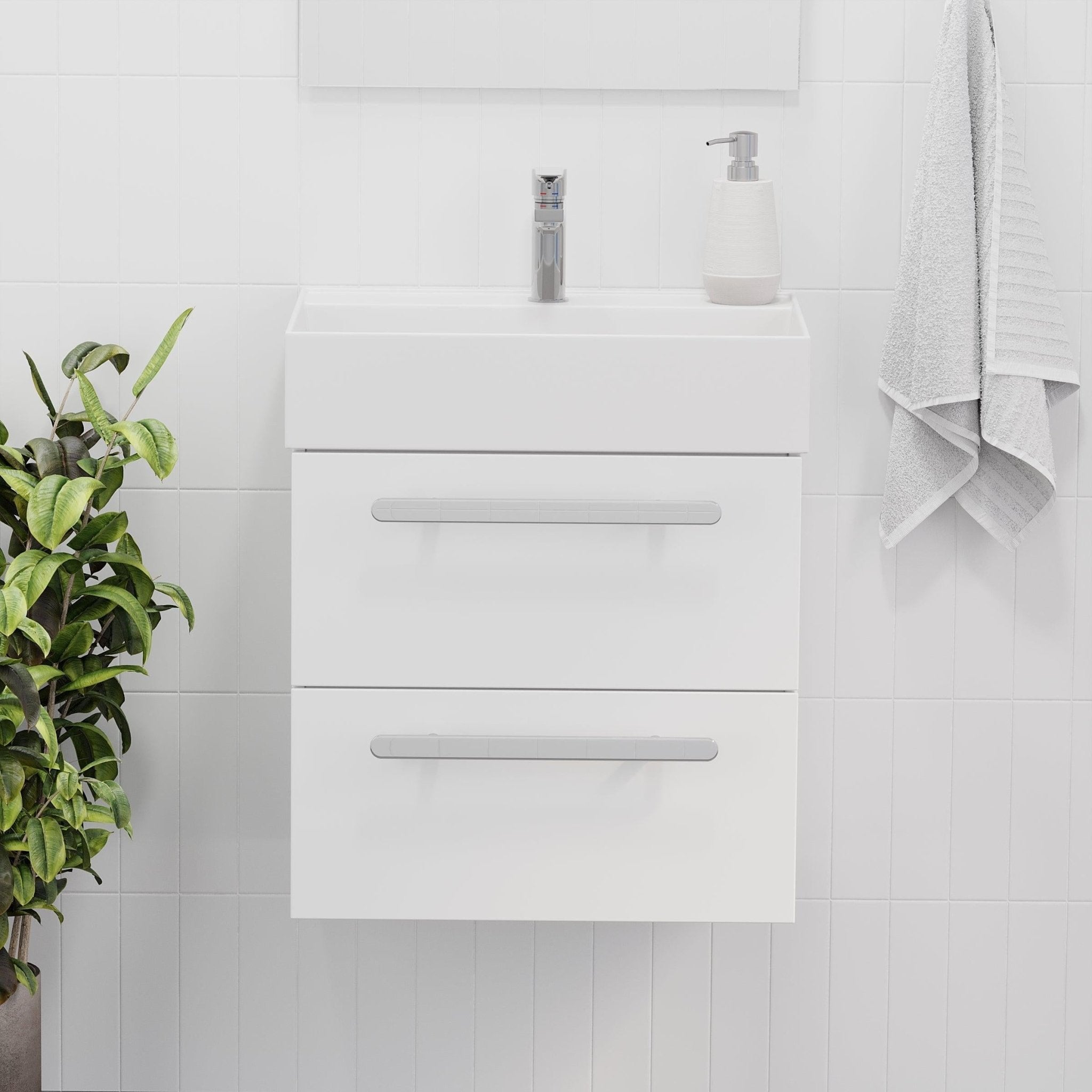 Velfjord Badrumsmöbel, Vit Högblank - Tvättställsskåp - BATH DELUXE - PRESTIGE - 70 - 120 - 64 - 11 - 41 - BATHDELUXE SWEDEN