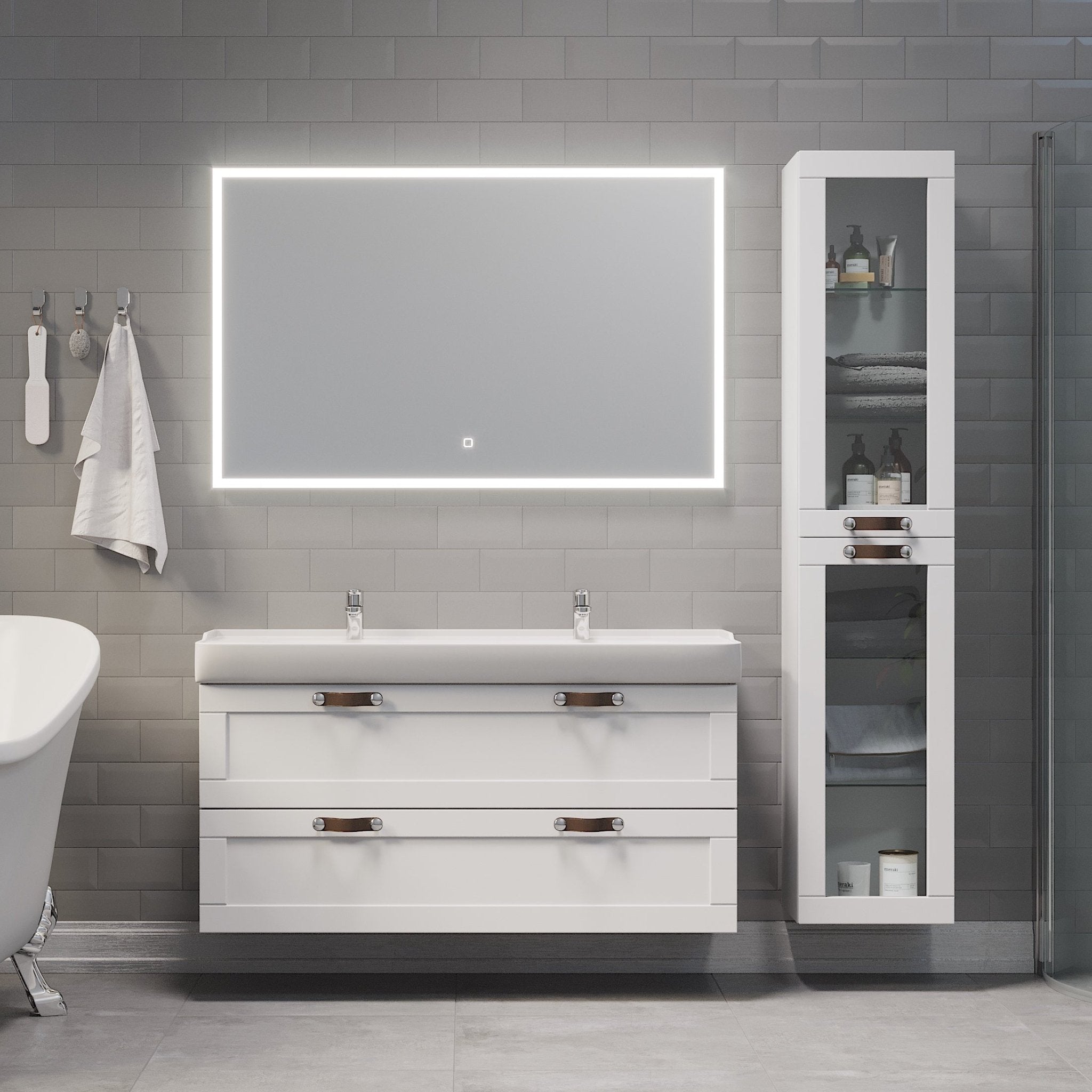 Namsos Badrumsmöbel, Vit Matt - Tvättställsskåp - BATH DELUXE - PRESTIGE - 71 - 060 - 09 - 01 - 00 - BATHDELUXE SWEDEN