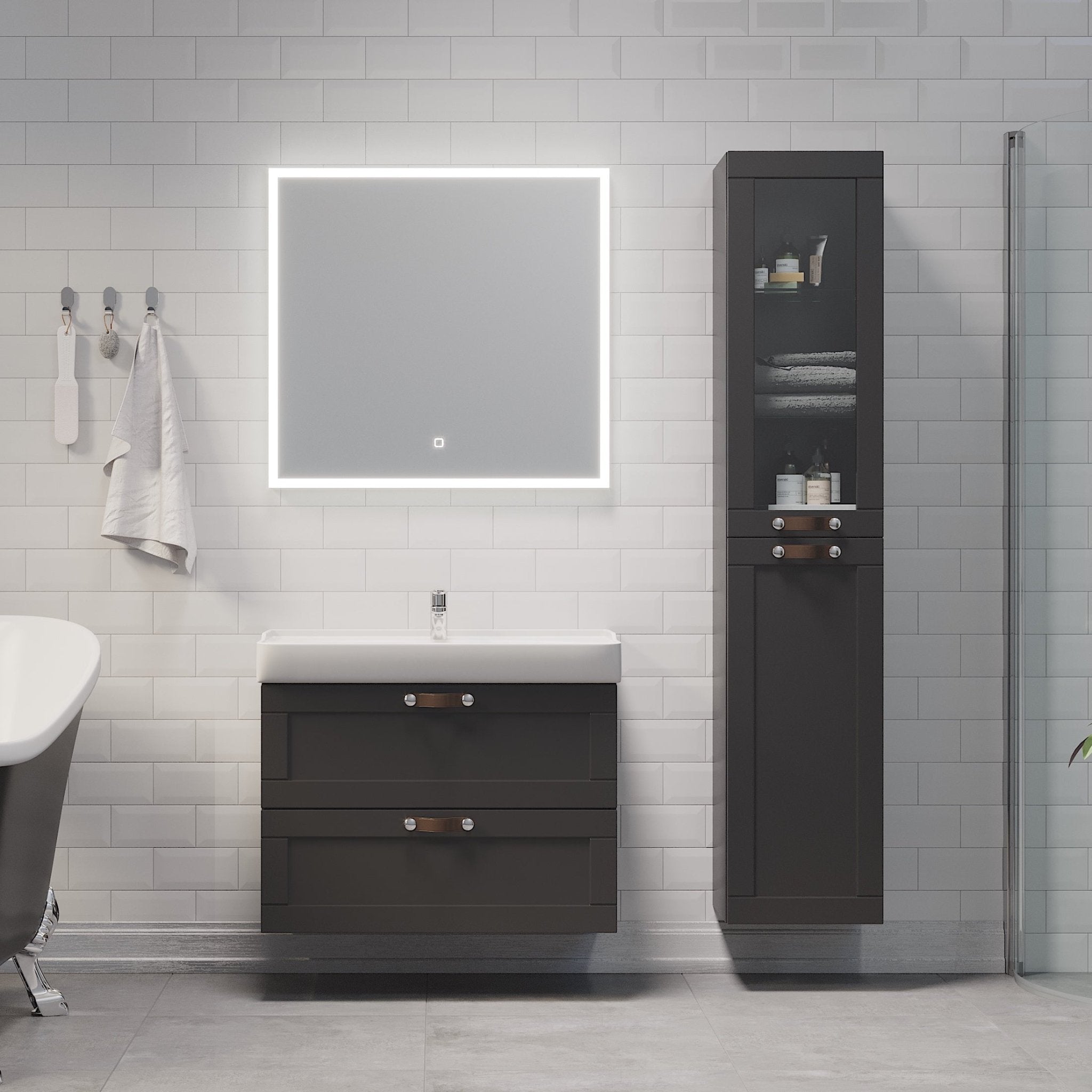 Namsos Badrumsmöbel, Svart Matt - Tvättställsskåp - BATH DELUXE - PRESTIGE - 71 - 060 - 09 - 02 - 00 - BATHDELUXE SWEDEN