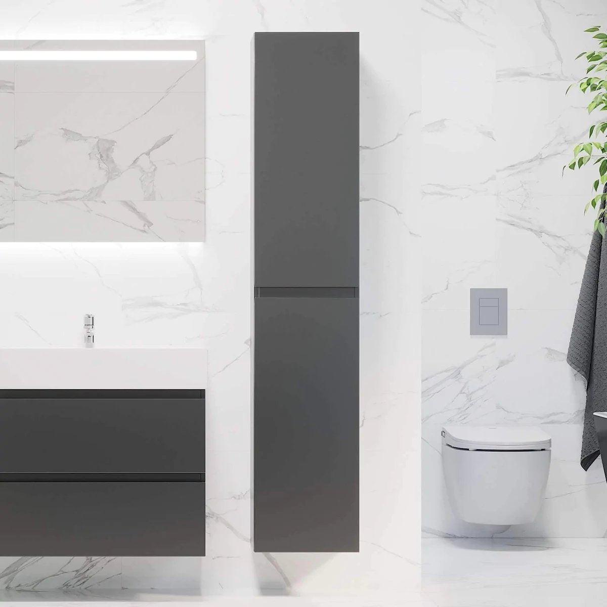 Sjøholt, Möbelset - Högskåp, Vit Matta - 35 cm - Möbelset - Kod - BATH DELUXE - PRESTIGE - 73-035-01-01-00 - BATHDELUXE SWEDEN