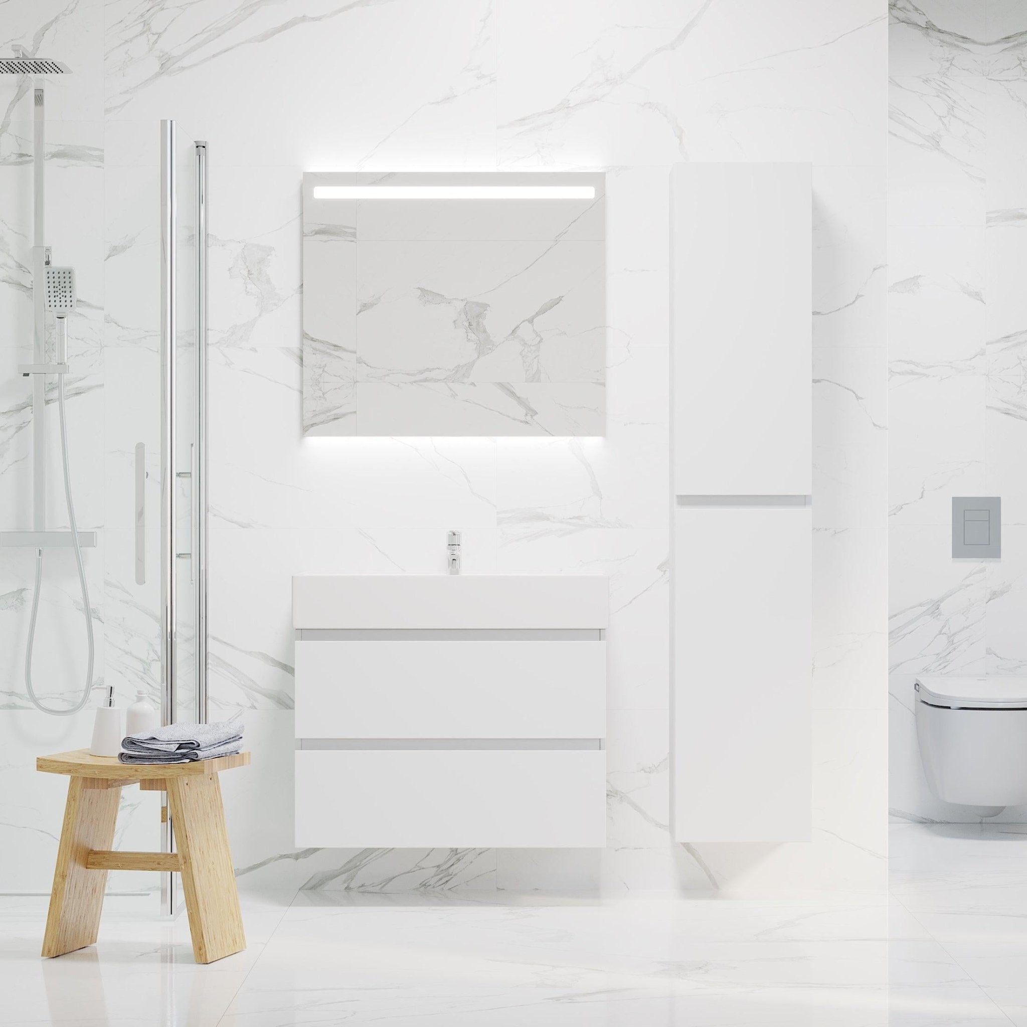 Sjøholt Badrumsmöbel, Vit Matt - Tvättställsskåp - BATH DELUXE - PRESTIGE - 73 - 060 - 06 - 01 - 00 - BATHDELUXE SWEDEN