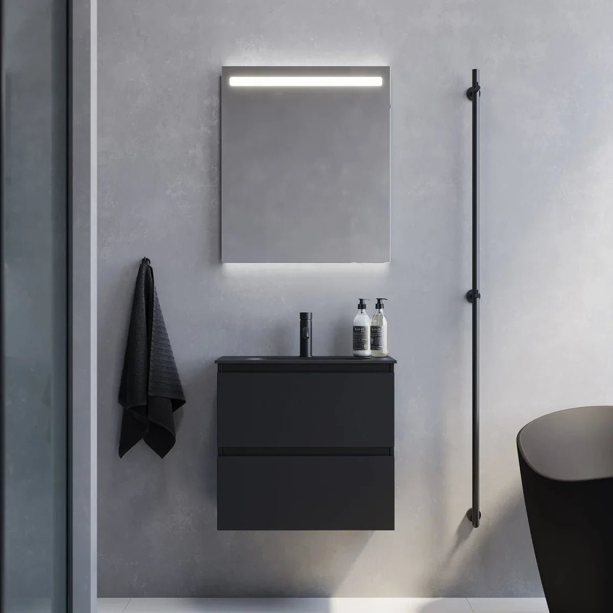 Sandvika Slimline Badrumsmöbel, Svart Matt - Tvättställsskåp - BATH DELUXE - PRESTIGE - 73 - 060 - 73 - 02 - 30 - BATHDELUXE SWEDEN