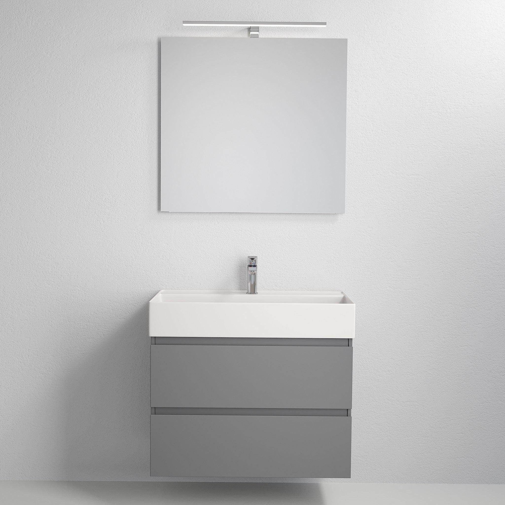 Sjøholt Badrumsmöbel, Grå Matt - Tvättställsskåp - BATH DELUXE - PRESTIGE - 73 - 080 - 06 - 03 - 00 - BATHDELUXE SWEDEN