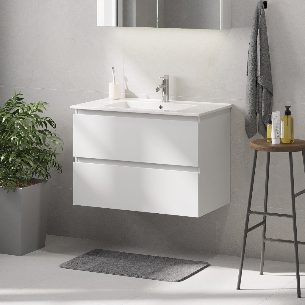 Saltnes Badrumsmöbel, Vit Matt - Tvättställsskåp - BATH DELUXE - PRESTIGE - 73 - 080 - 50 - 01 - 40 - BATHDELUXE SWEDEN