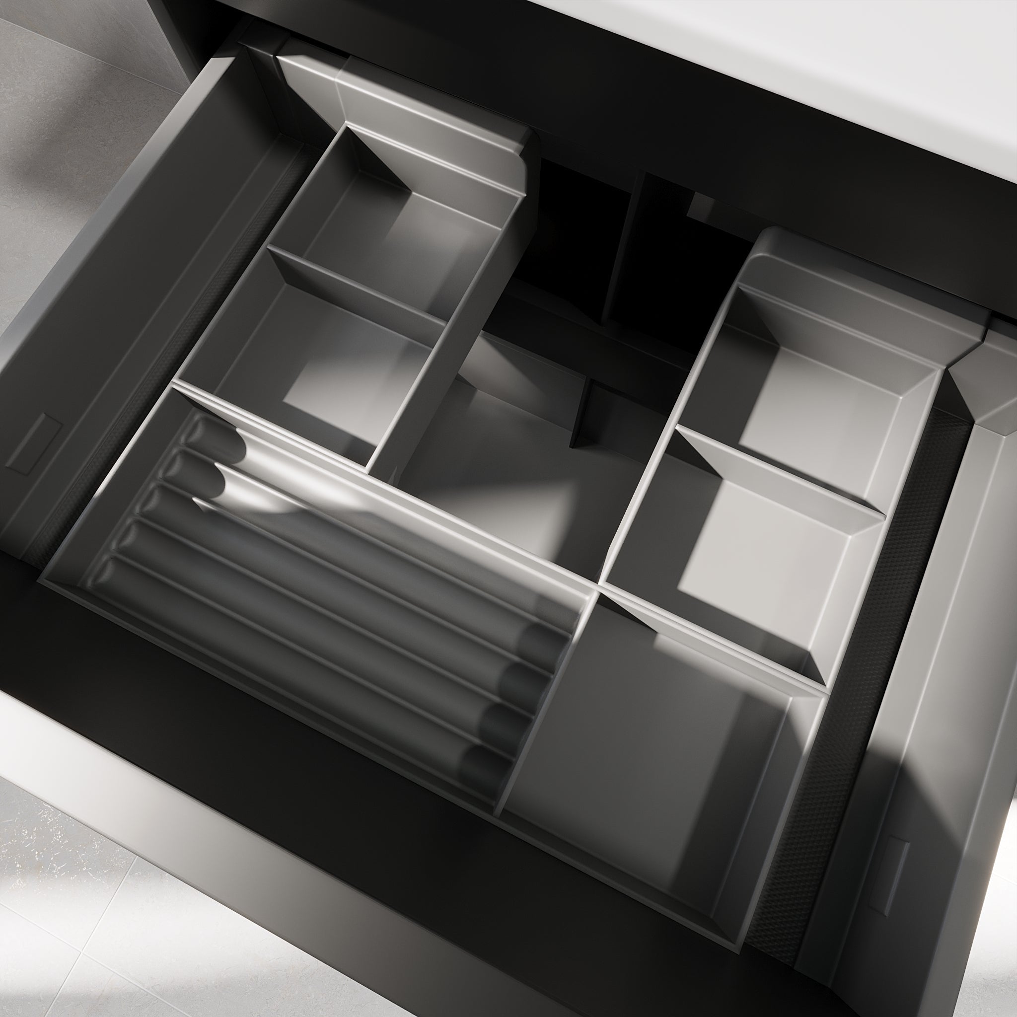 Sifjord, Möbelset - Handfat &amp; Skåp, Svart Matta - 80 cm - Möbelset - Kod - BATH DELUXE - PRESTIGE - 73-080-52-02-40 - BATHDELUXE SWEDEN