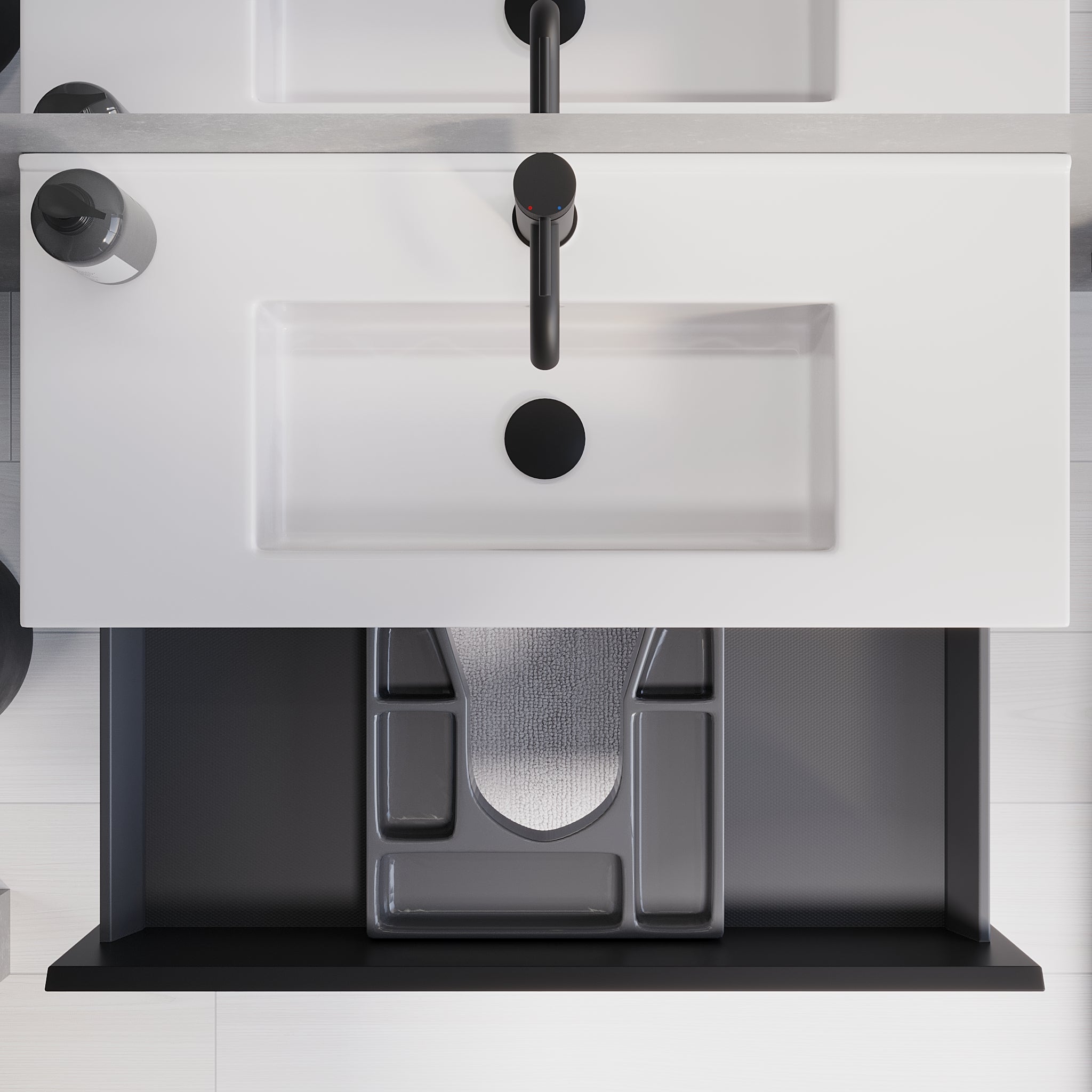 Sandshamn, Furniture Set - Basin & Cabinet, Black Mat - 80 cm - MASTERSTORE - 8595677150940 - Furniture Set - Code - 73-080-70-02-30 - 8595677150940