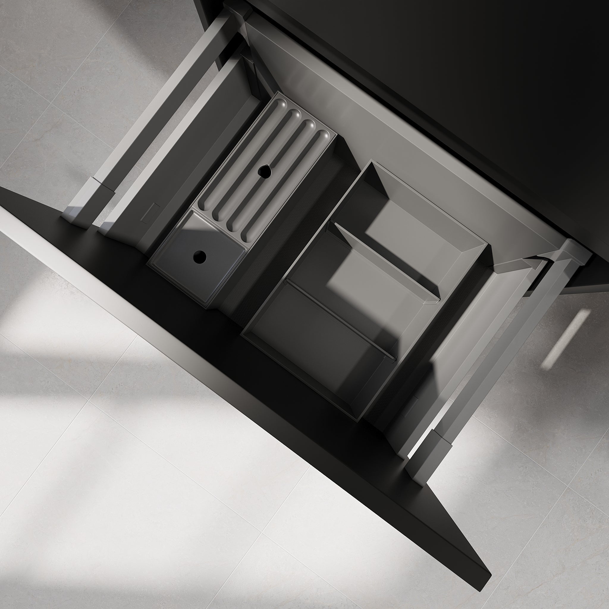 Sifjord, Möbelset - Handfat &amp; Skåp, Svart Matta - 115 cm - Möbelset - Kod - BATH DELUXE - PRESTIGE - 73-115-51-02-40 - BATHDELUXE SWEDEN