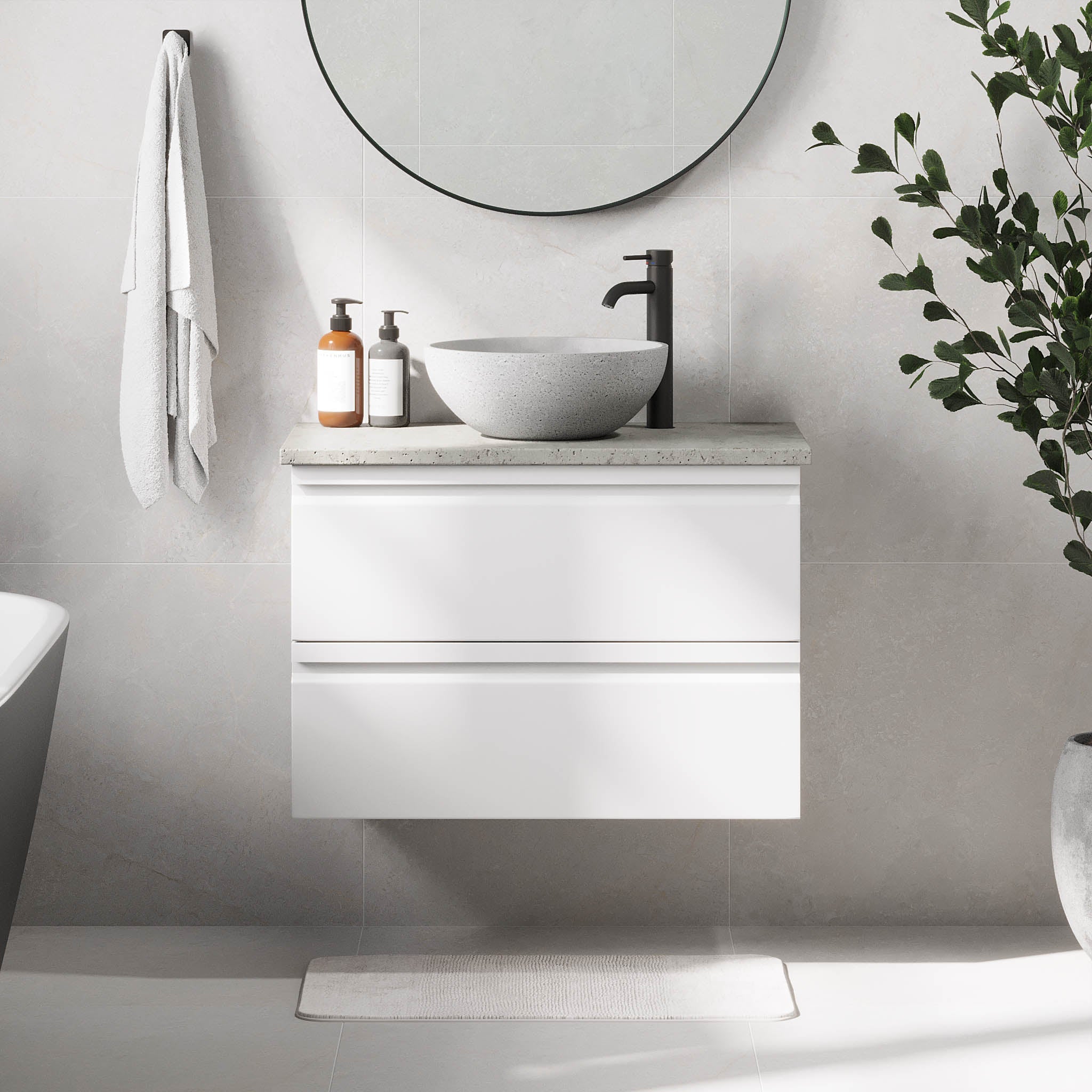 Bardufoss Badrumsmöbel, Vit Matt - Tvättställsskåp - BATH DELUXE - PRESTIGE - 74 - 080 - 14 - 01 - 40 - BATHDELUXE SWEDEN