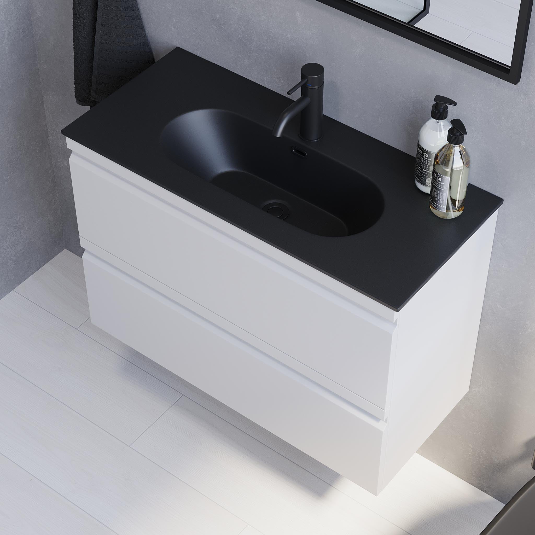 Kongsvinger Slimline Badrumsmöbel, Vit Matt - Tvättställsskåp - BATH DELUXE - PRESTIGE - 74 - 080 - 73 - 01 - 30 - BATHDELUXE SWEDEN