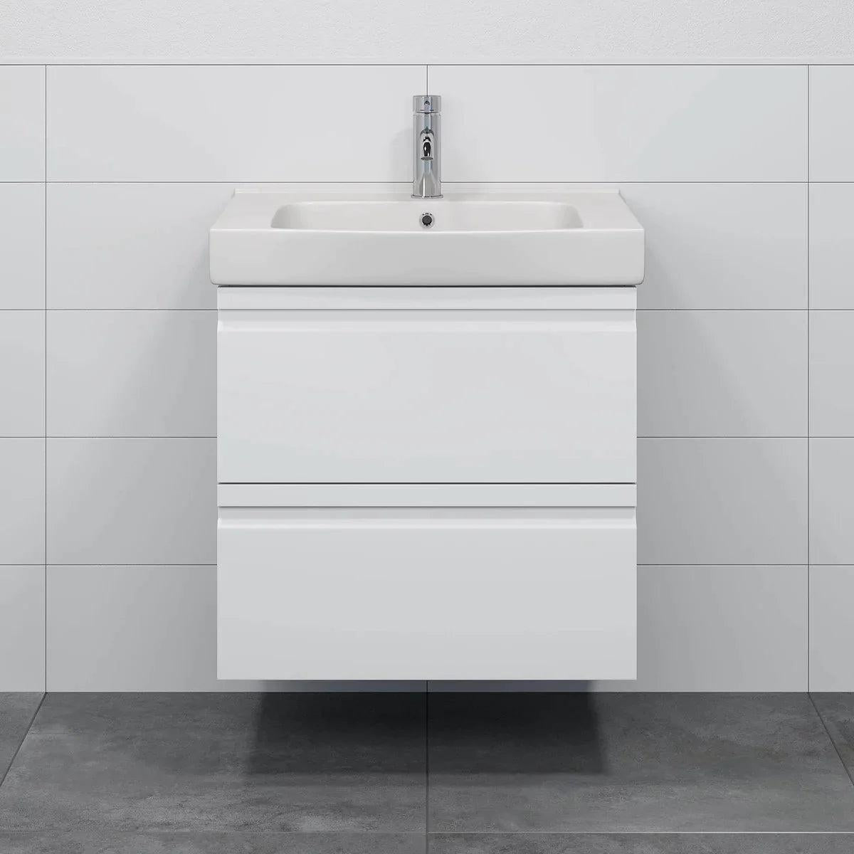 Kroken Badrumsmöbel, Vit Högblank - Tvättställsskåp - BATH DELUXE - PRESTIGE - 74 - 120 - 62 - 11 - 41 - BATHDELUXE SWEDEN
