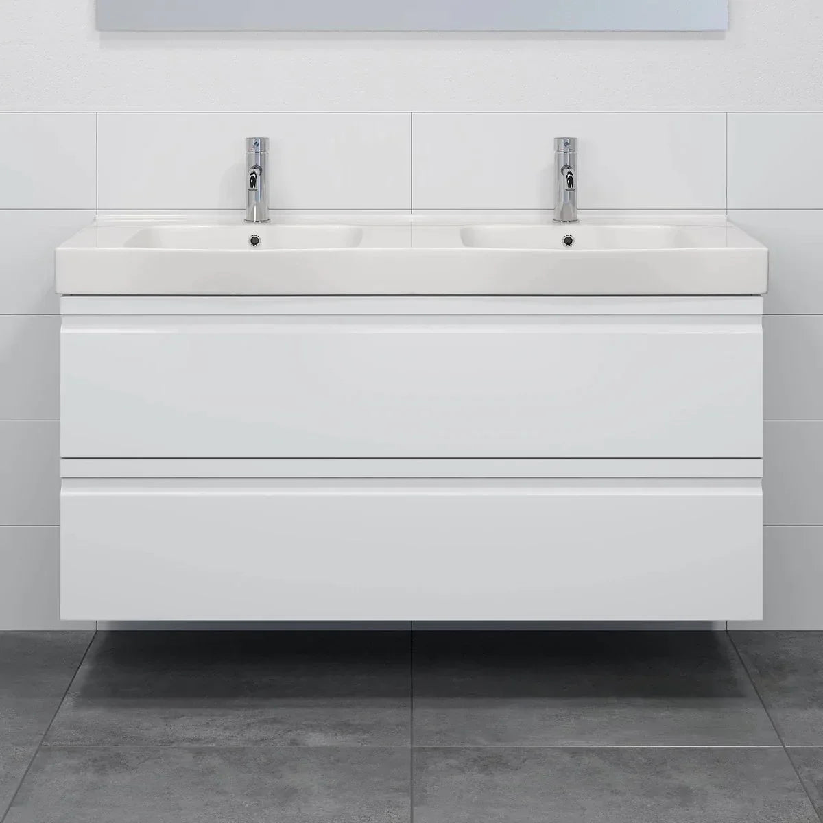 Kroken Badrumsmöbel, Vit Matt - Tvättställsskåp - BATH DELUXE - PRESTIGE - 74 - 120 - 63 - 01 - 30 - BATHDELUXE SWEDEN