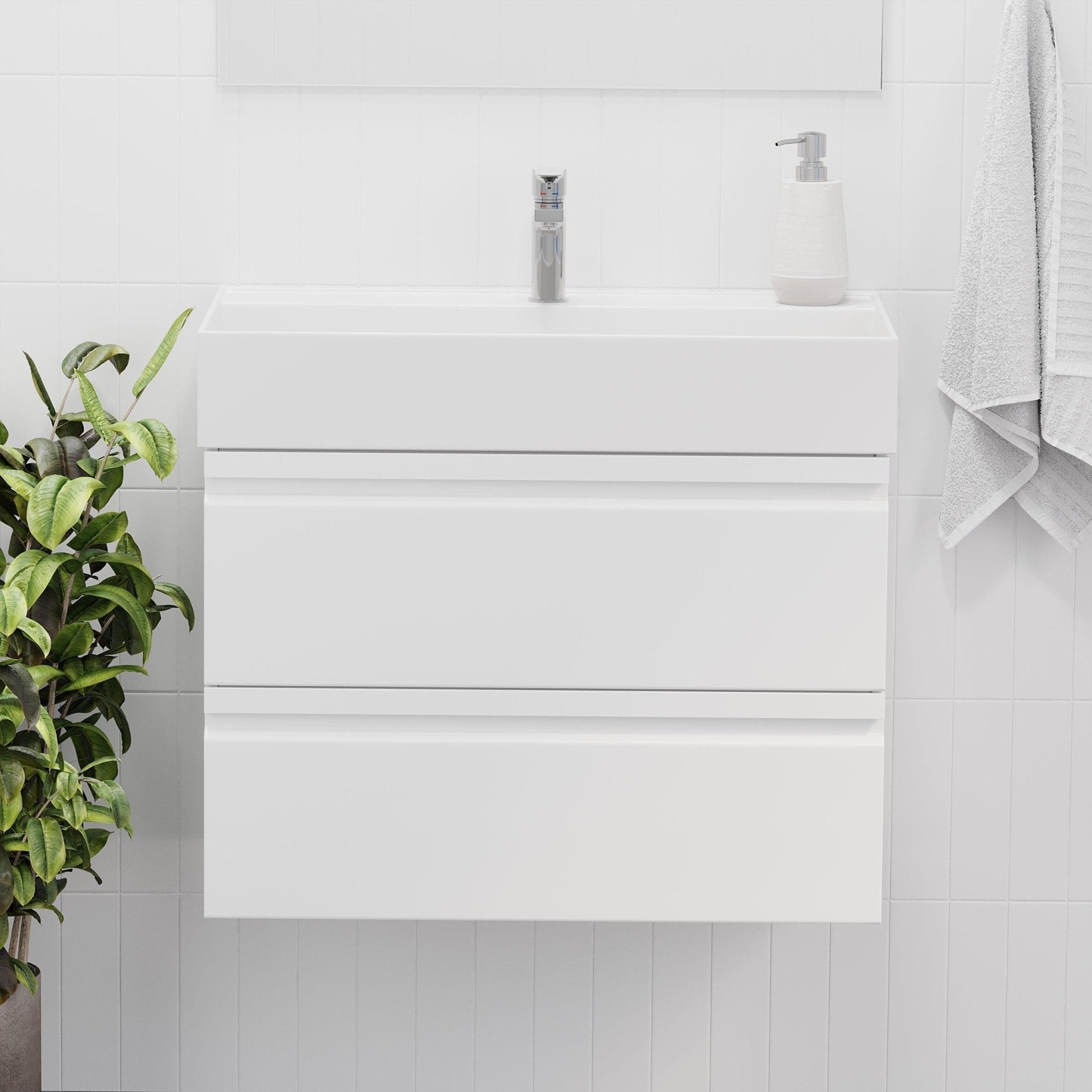 Karvåg Badrumsmöbel, Vit Högblank - Tvättställsskåp - BATH DELUXE - PRESTIGE - 74 - 120 - 64 - 11 - 41 - BATHDELUXE SWEDEN