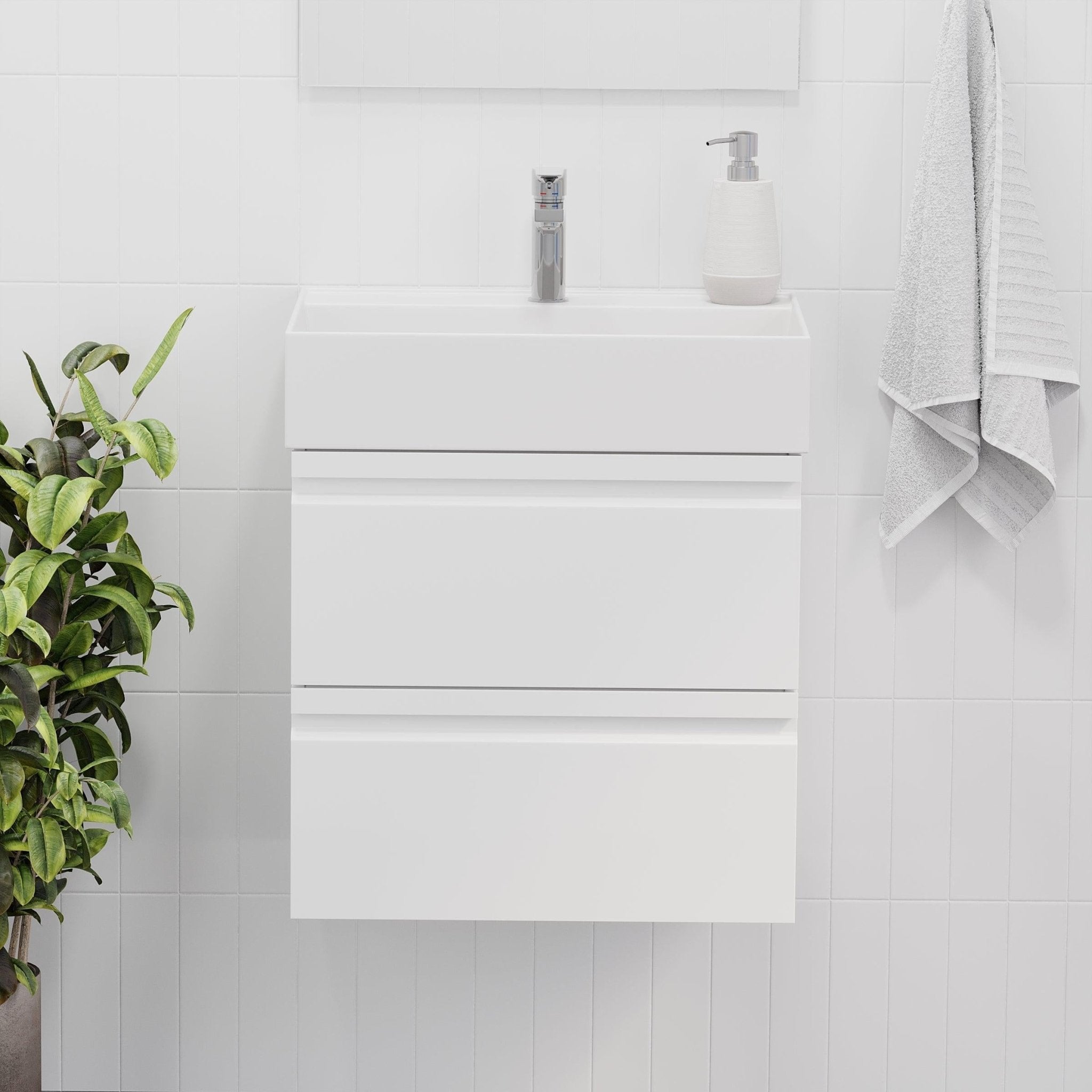 Karvåg Badrumsmöbel, Vit Högblank - Tvättställsskåp - BATH DELUXE - PRESTIGE - 74 - 120 - 64 - 11 - 41 - BATHDELUXE SWEDEN