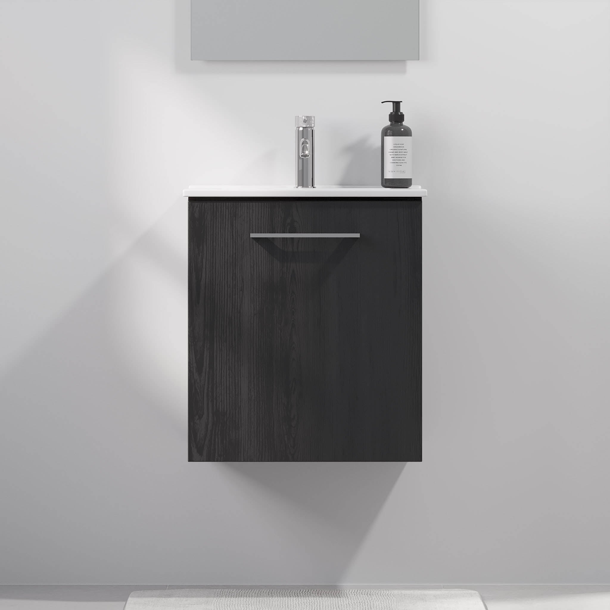 Magnor Badrumsmöbel Slimline med Luckor, Svart Trä - Tvättställsskåp - BATH DELUXE - EXCLUSIVE - 75 - 050 - 70 - 22 - 40 - BATHDELUXE SWEDEN