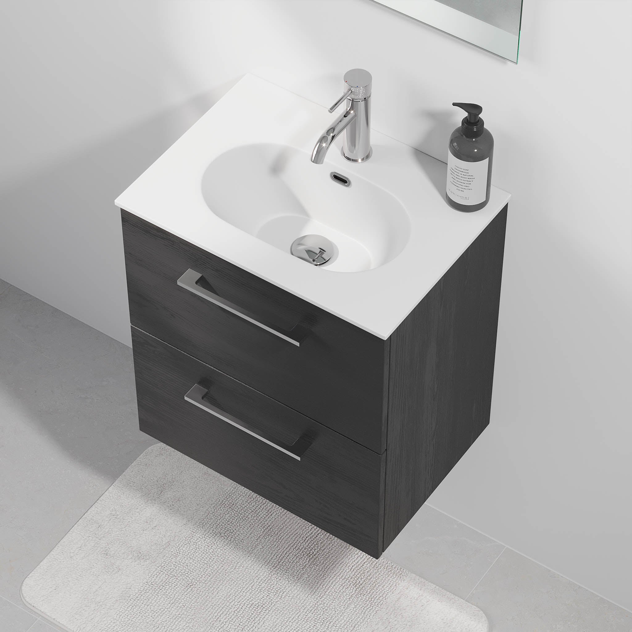 Harstad Badrumsmöbel Slimline, Svart Trä - Tvättställsskåp - BATH DELUXE - EXCLUSIVE - 75 - 050 - 72 - 22 - 41 - BATHDELUXE SWEDEN