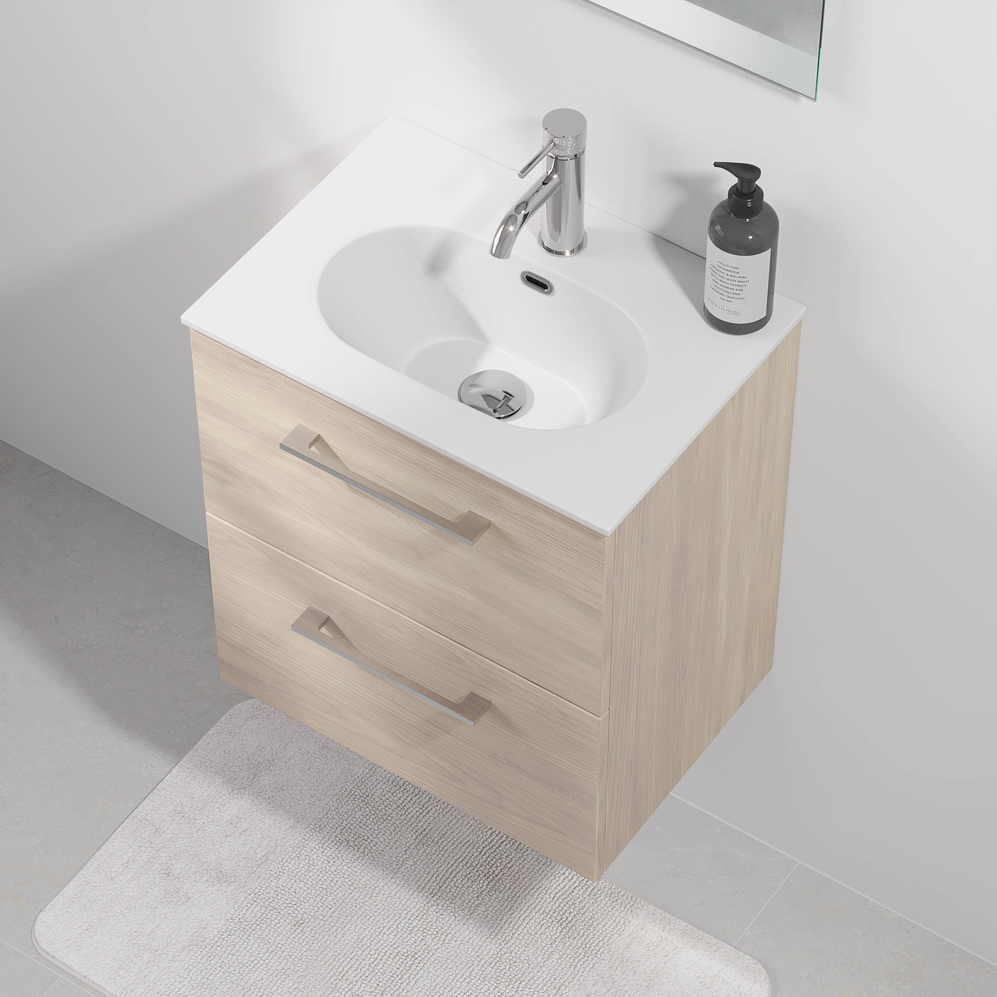 Harstad Badrumsmöbel Slimline, Ljus Trä - Tvättställsskåp - BATH DELUXE - EXCLUSIVE - 75 - 050 - 72 - 33 - 41 - BATHDELUXE SWEDEN