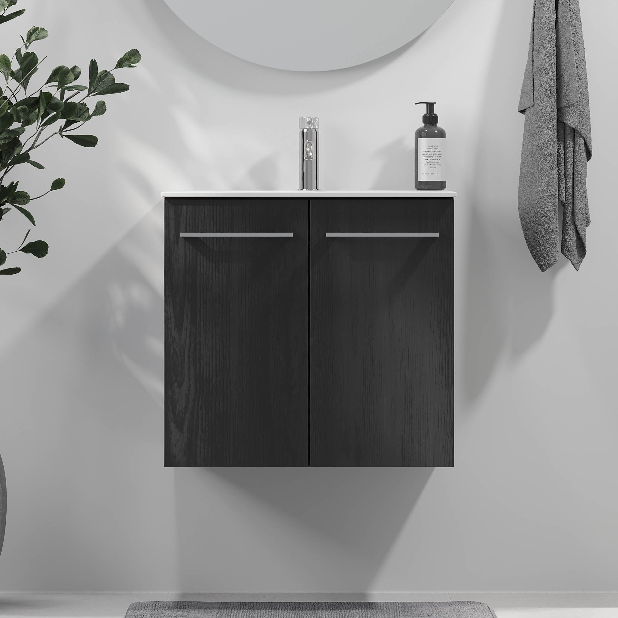 Harstad Badrumsmöbel, Svart Trä - Tvättställsskåp - BATH DELUXE - EXCLUSIVE - 75 - 060 - 58 - 22 - 40 - BATHDELUXE SWEDEN