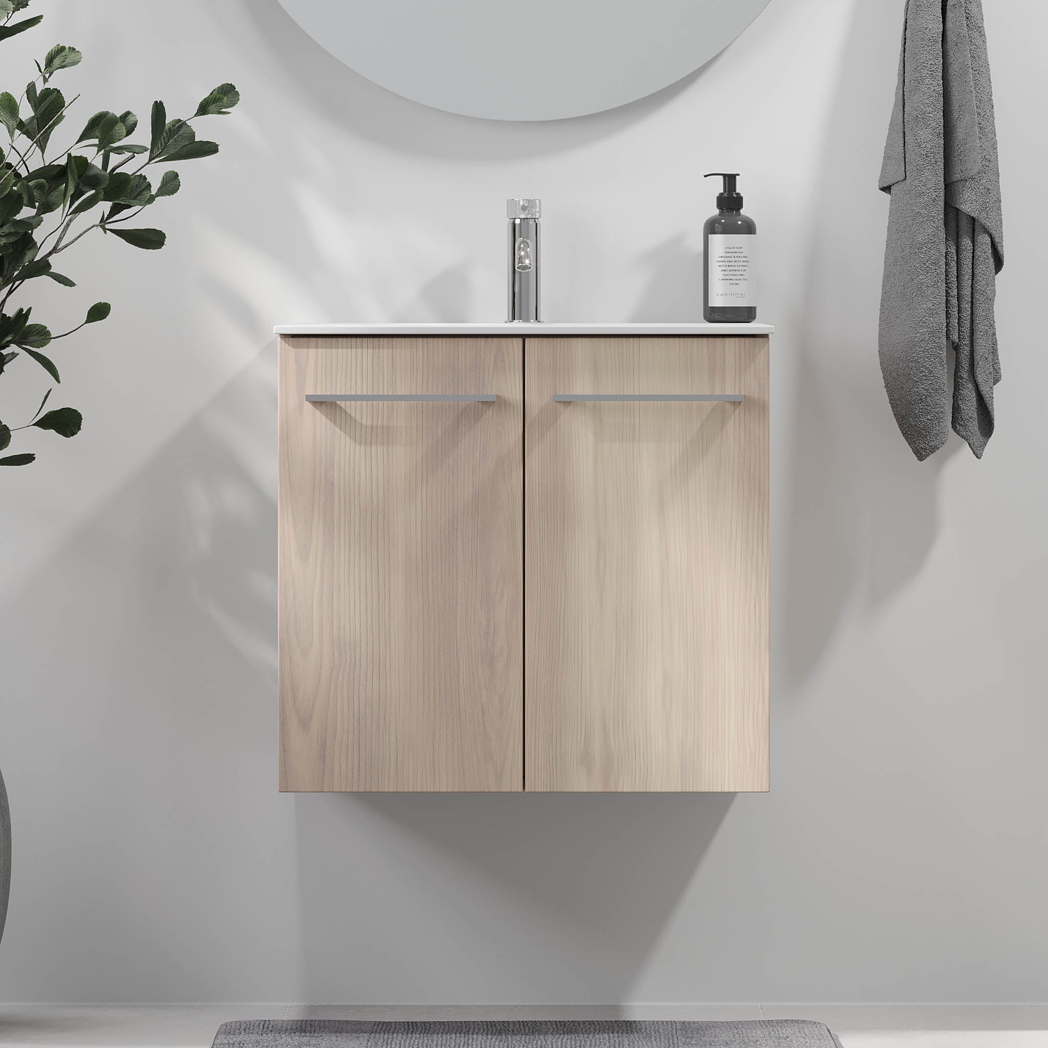 Harstad Badrumsmöbel, Ljus Trä - Tvättställsskåp - BATH DELUXE - EXCLUSIVE - 75 - 060 - 58 - 33 - 40 - BATHDELUXE SWEDEN