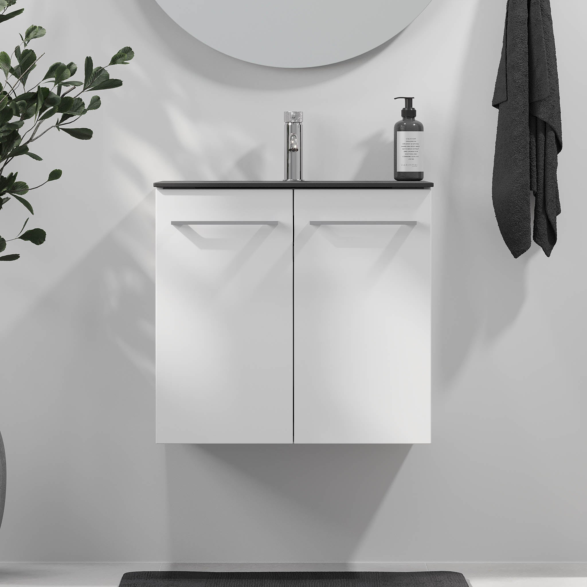 Horten Badrumsmöbel, Vit Matt - Tvättställsskåp - BATH DELUXE - EXCLUSIVE - 75 - 060 - 60 - 01 - 40 - BATHDELUXE SWEDEN