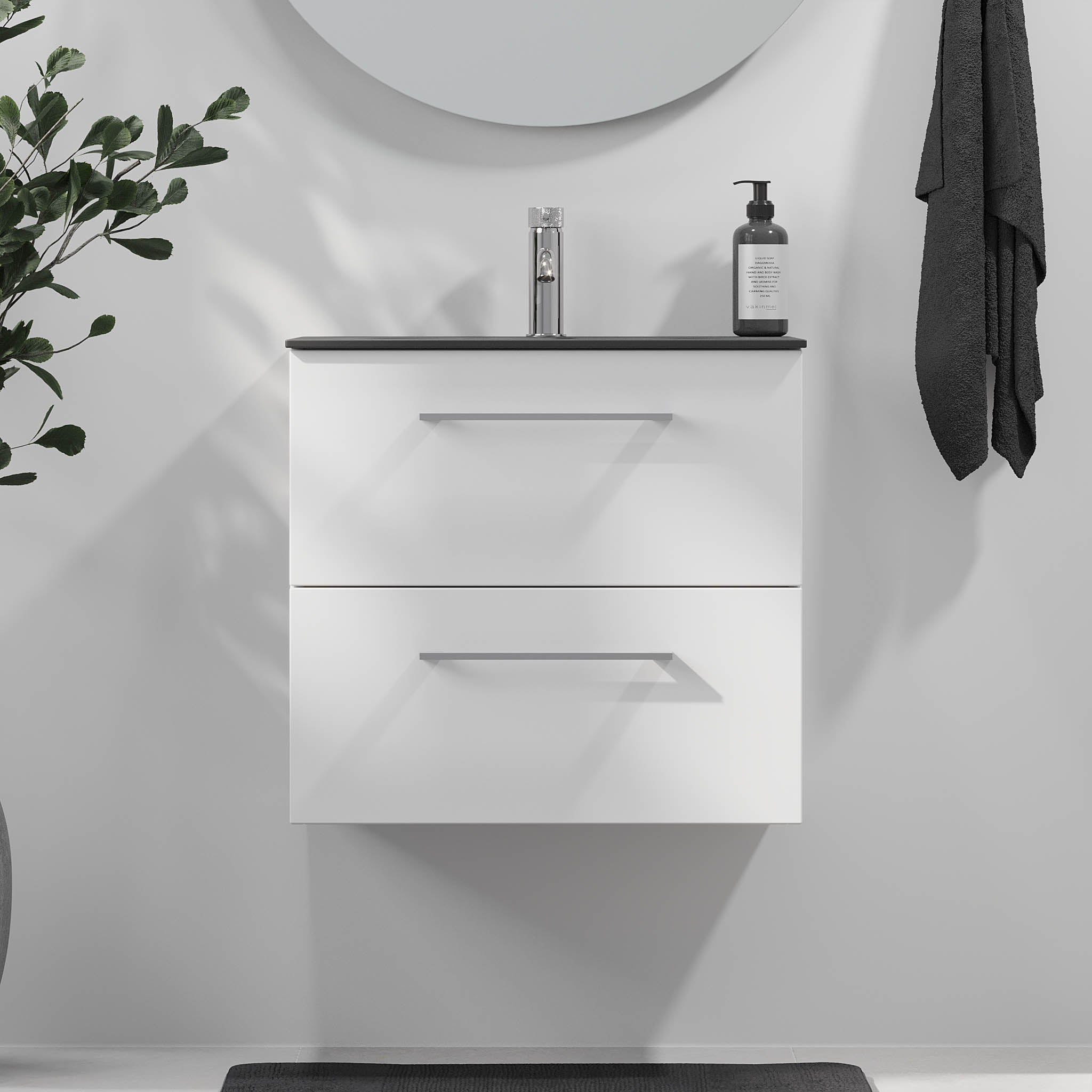 Horten Badrumsmöbel, Vit Matt - Tvättställsskåp - BATH DELUXE - EXCLUSIVE - 75 - 060 - 60 - 01 - 41 - BATHDELUXE SWEDEN