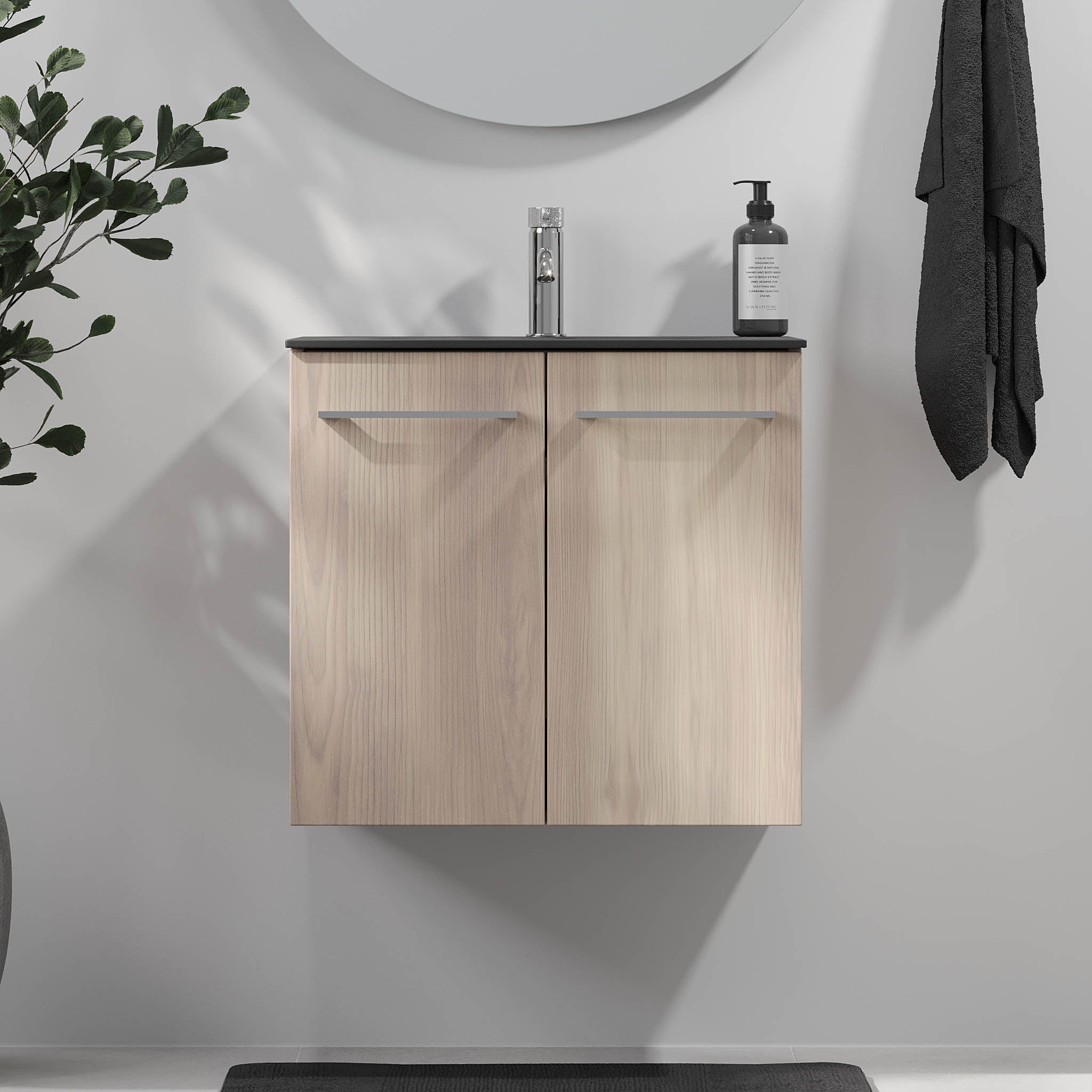 Horten Badrumsmöbel, Ljus Trä - Tvättställsskåp - BATH DELUXE - EXCLUSIVE - 75 - 060 - 60 - 33 - 40 - BATHDELUXE SWEDEN