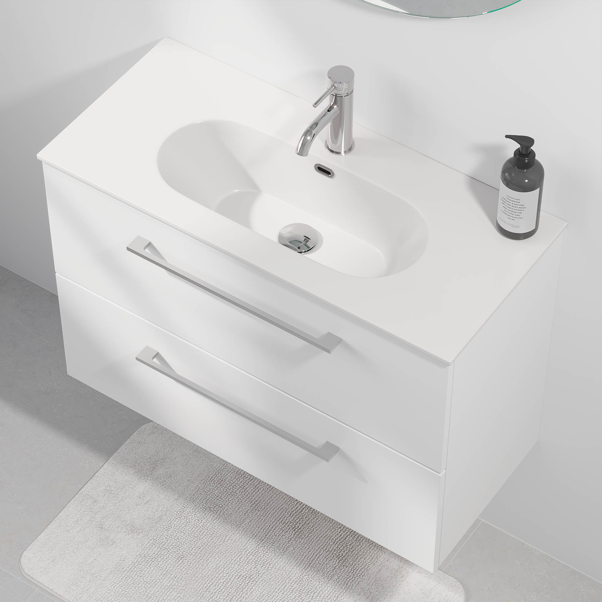 Harstad Badrumsmöbel Slimline, Vit Matt - Tvättställsskåp - BATH DELUXE - EXCLUSIVE - 75 - 060 - 72 - 01 - 41 - BATHDELUXE SWEDEN