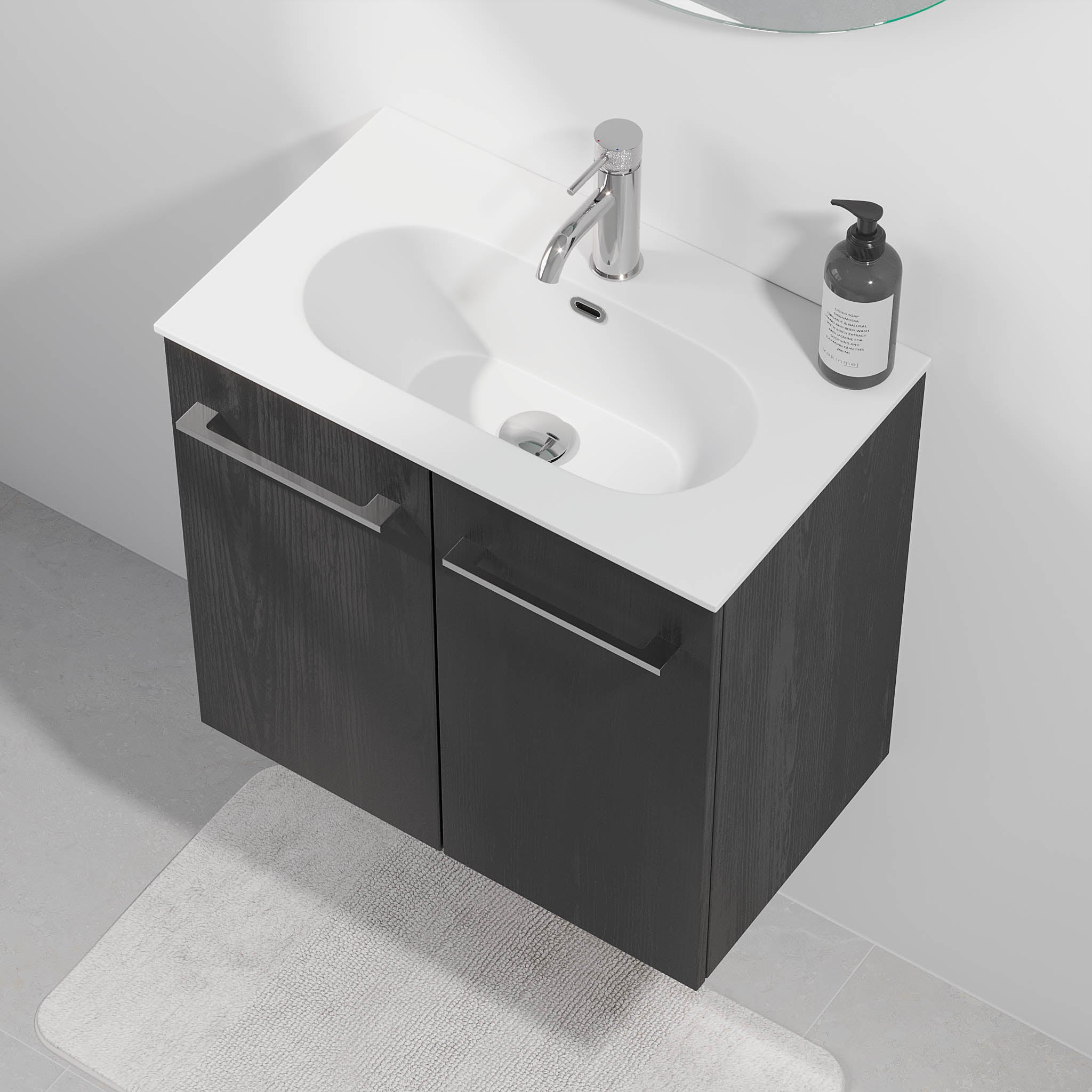 Harstad Badrumsmöbel Slimline, Svart Trä - Tvättställsskåp - BATH DELUXE - EXCLUSIVE - 75 - 060 - 72 - 22 - 40 - BATHDELUXE SWEDEN