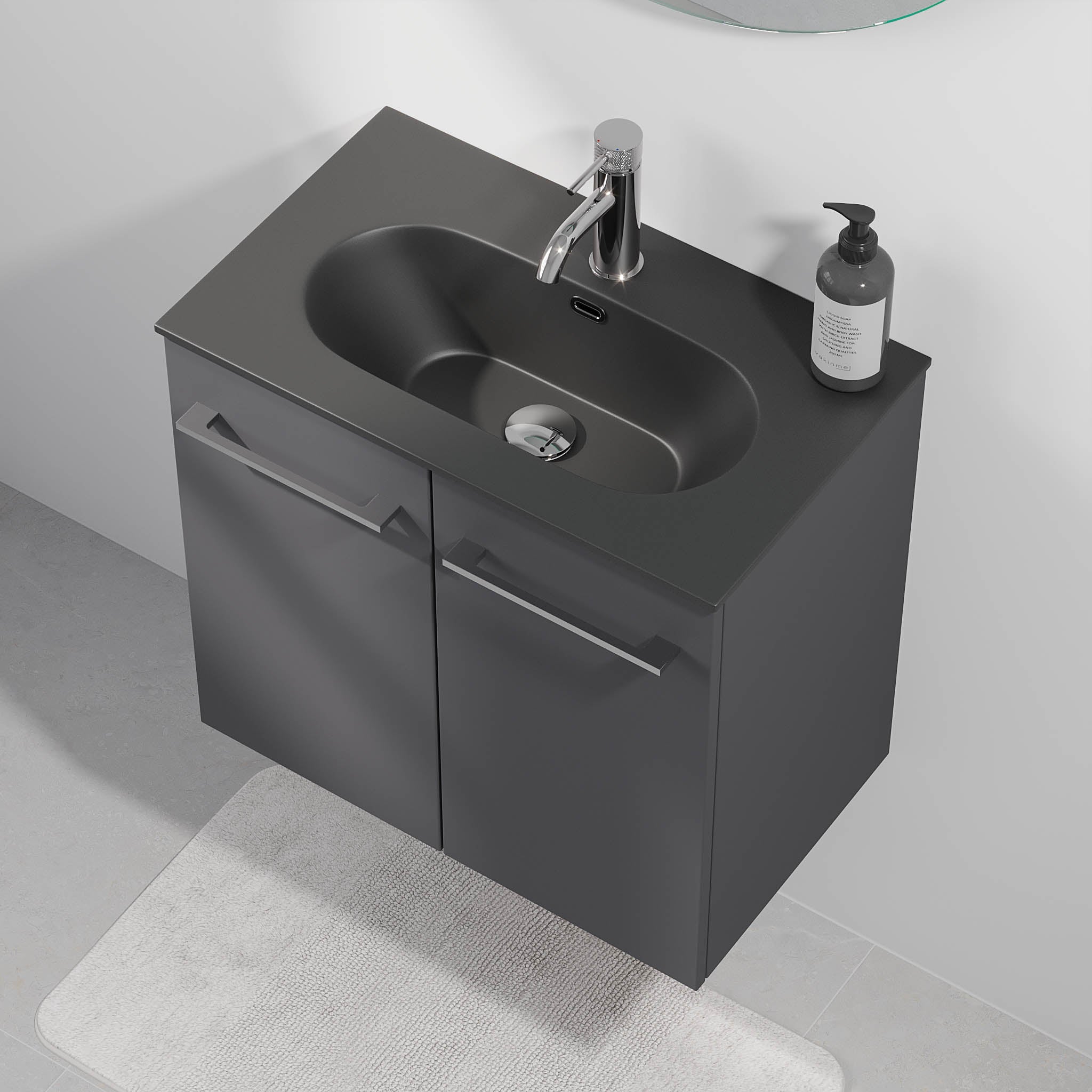 Horten Badrumsmöbel Slimline, Antracitgrå - Tvättställsskåp - BATH DELUXE - EXCLUSIVE - 75 - 060 - 73 - 43 - 40 - BATHDELUXE SWEDEN