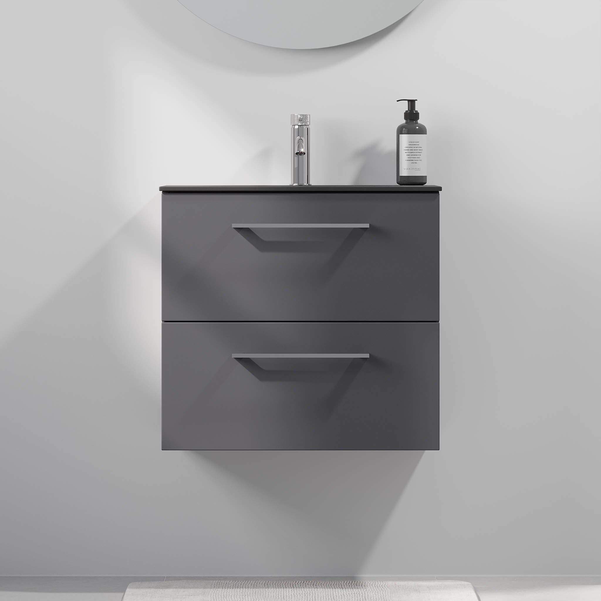 Horten Badrumsmöbel Slimline, Antracitgrå - Tvättställsskåp - BATH DELUXE - EXCLUSIVE - 75 - 060 - 73 - 43 - 41 - BATHDELUXE SWEDEN