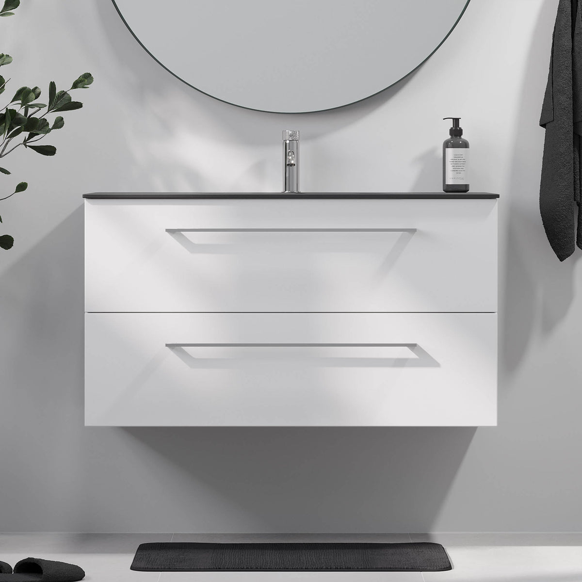 Horten, Furniture Set - Basin & Cabinet, White Mat - 80 cm - MASTERSTORE - 8595677190991 - Furniture Set - Code - 75-080-60-01-40 - 8595677190991