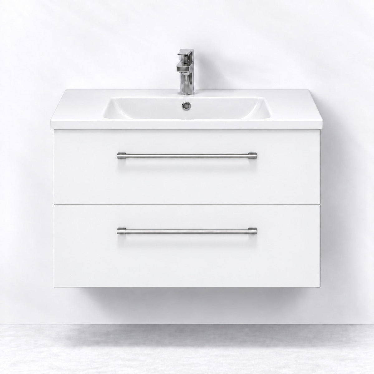 Badrumsmöbel med klassiska Fronter - 60x46x58 cm - ljust trä - vit Porslin tvättställ - Melhus - Tvättställsskåp - Bath Deluxe - 75-080-68-01-40 - BATHDELUXE SWEDEN