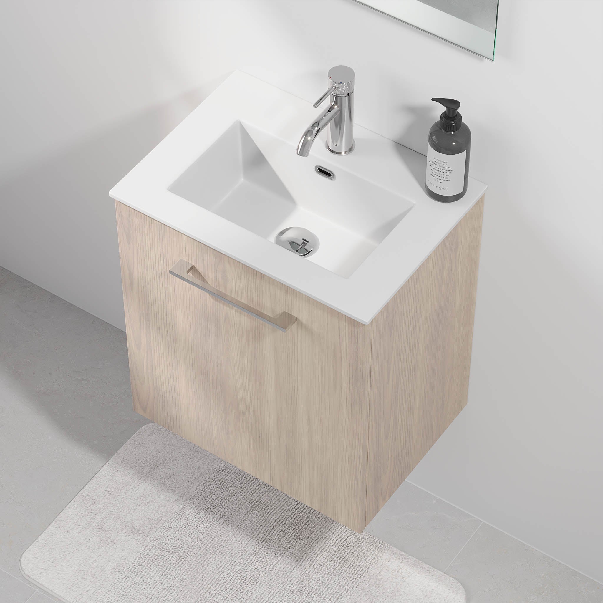 Hamar Badrumsmöbel Slimline, Ljust Trä - Tvättställsskåp - BATH DELUXE - EXCLUSIVE - 75 - 080 - 71 - 33 - 40 - BATHDELUXE SWEDEN