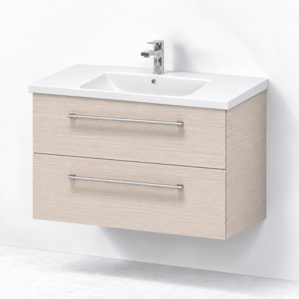 Badrumsmöbel med klassiska Fronter - 80x46x58 cm - antracitgrå - vit Porslin tvättställ - Viggo - Tvättställsskåp - Bath Deluxe - 75-100-68-33-50 - BATHDELUXE SWEDEN