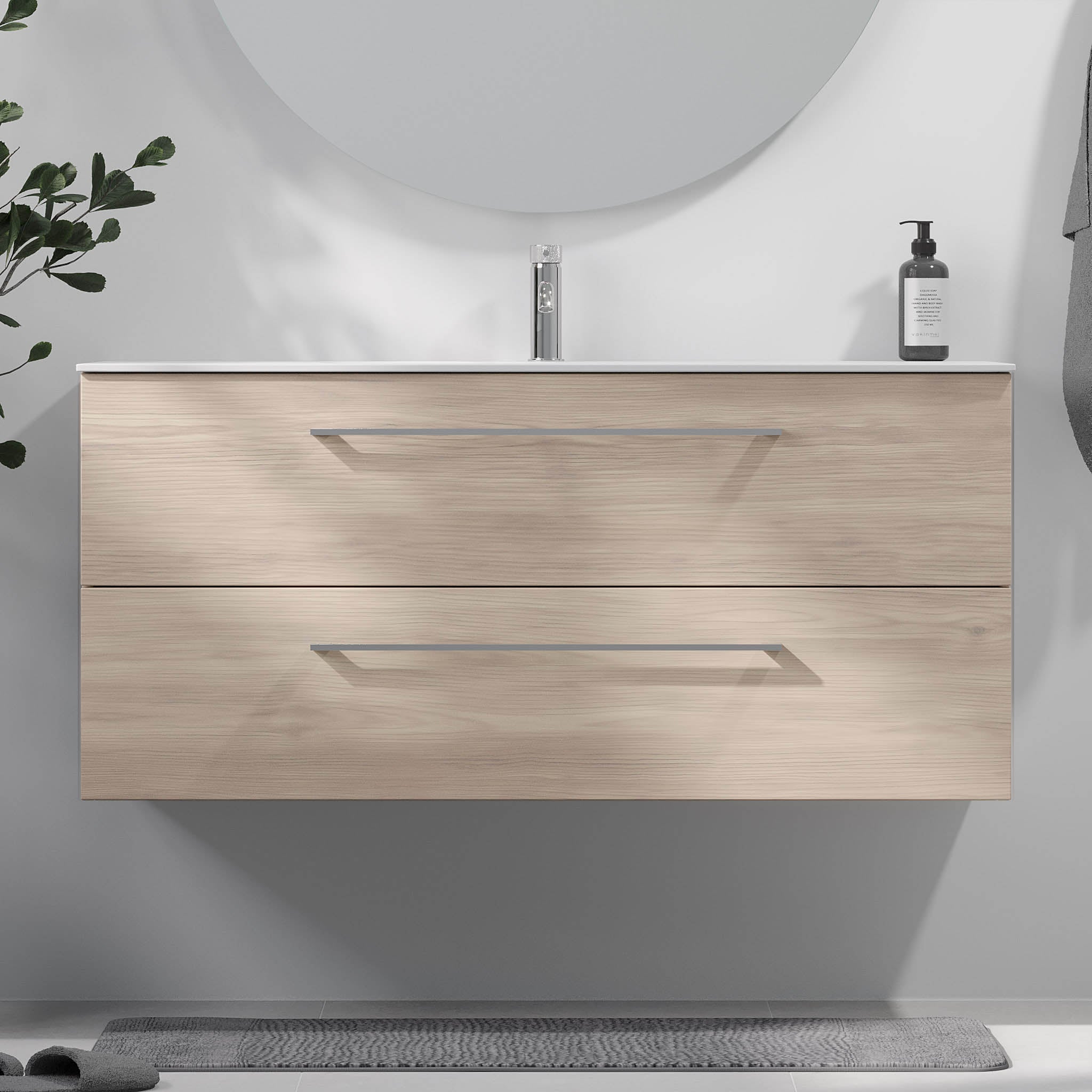 Harstad Badrumsmöbel, Ljus Trä - Tvättställsskåp - BATH DELUXE - EXCLUSIVE - 75 - 120 - 58 - 33 - 40 - BATHDELUXE SWEDEN