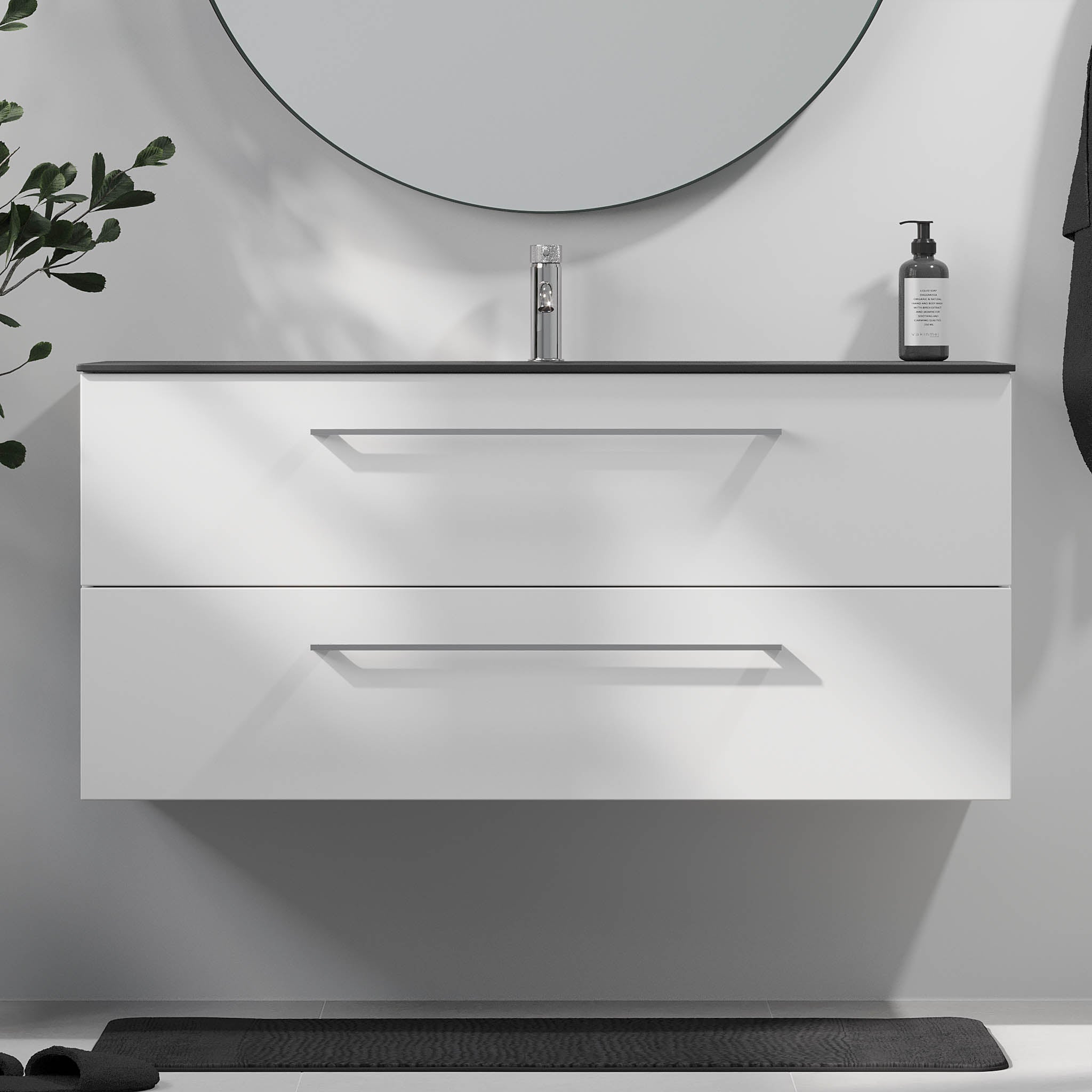 Horten Badrumsmöbel, Vit Matt - Tvättställsskåp - BATH DELUXE - EXCLUSIVE - 75 - 120 - 60 - 01 - 40 - BATHDELUXE SWEDEN