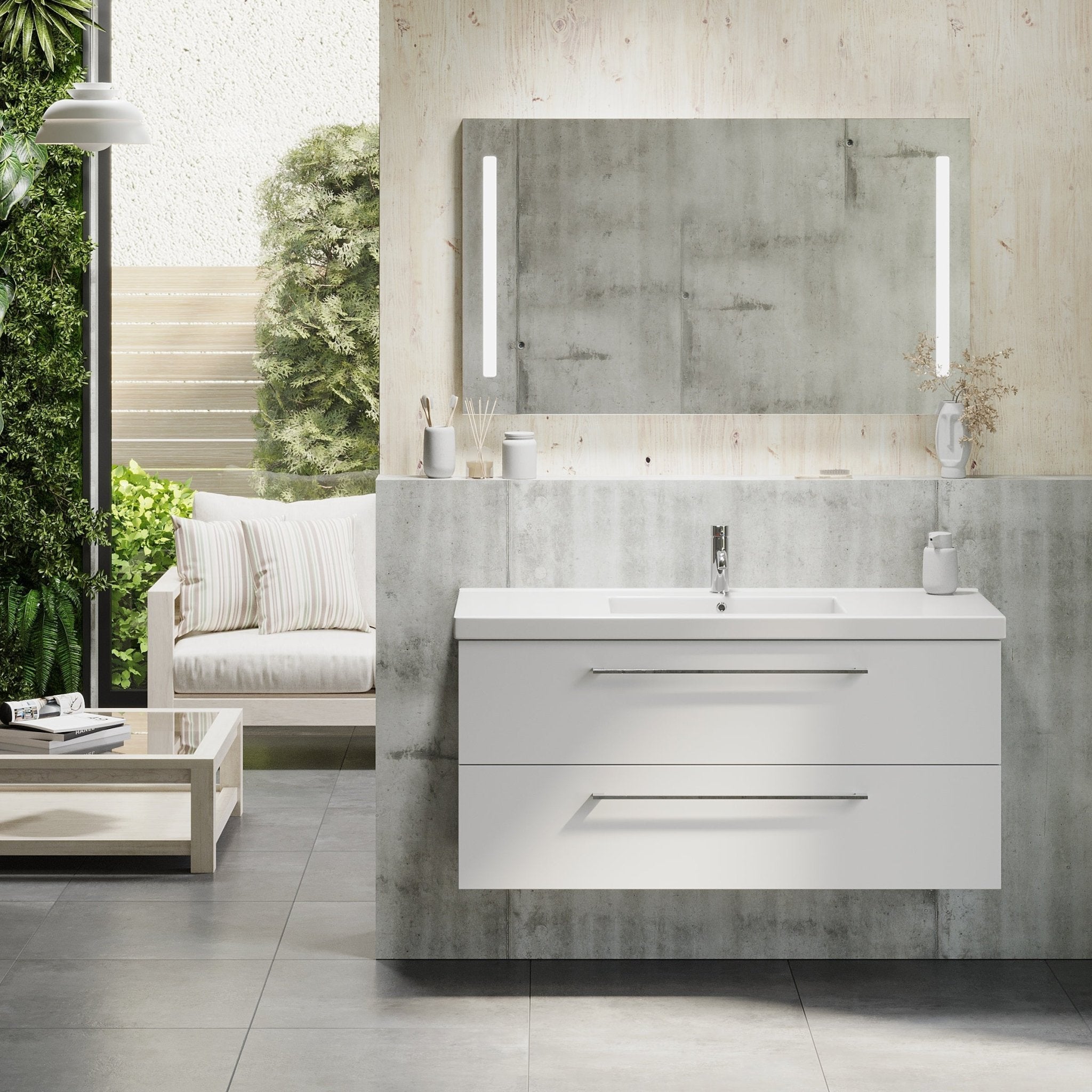 Malvik Badrumsmöbel, Vit Matt - Tvättställsskåp - BATH DELUXE - EXCLUSIVE - 75 - 120 - 69 - 01 - 40 - BATHDELUXE SWEDEN