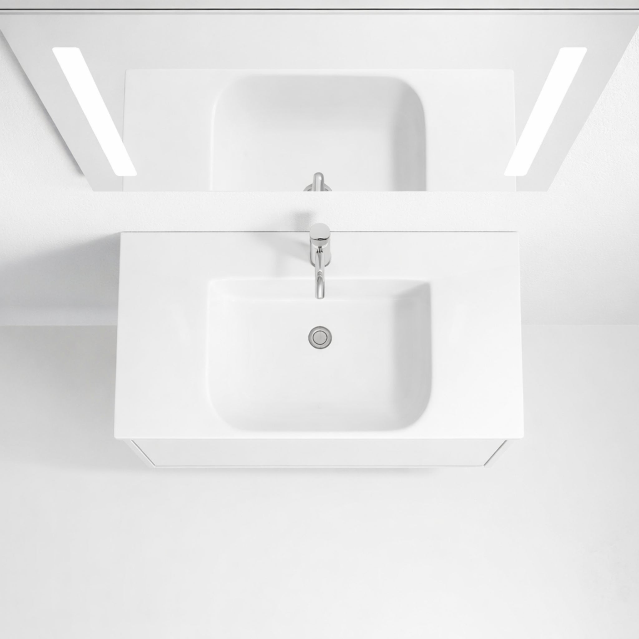 Badrumsmöbel med klassisk front - 90x46x58 cm - vitmatt - porslinstvättställ - Nolvik - Tvättställsskåp - BATH DELUXE - EXCLUSIVE - 76-090-68-01-80 - BATHDELUXE SWEDEN