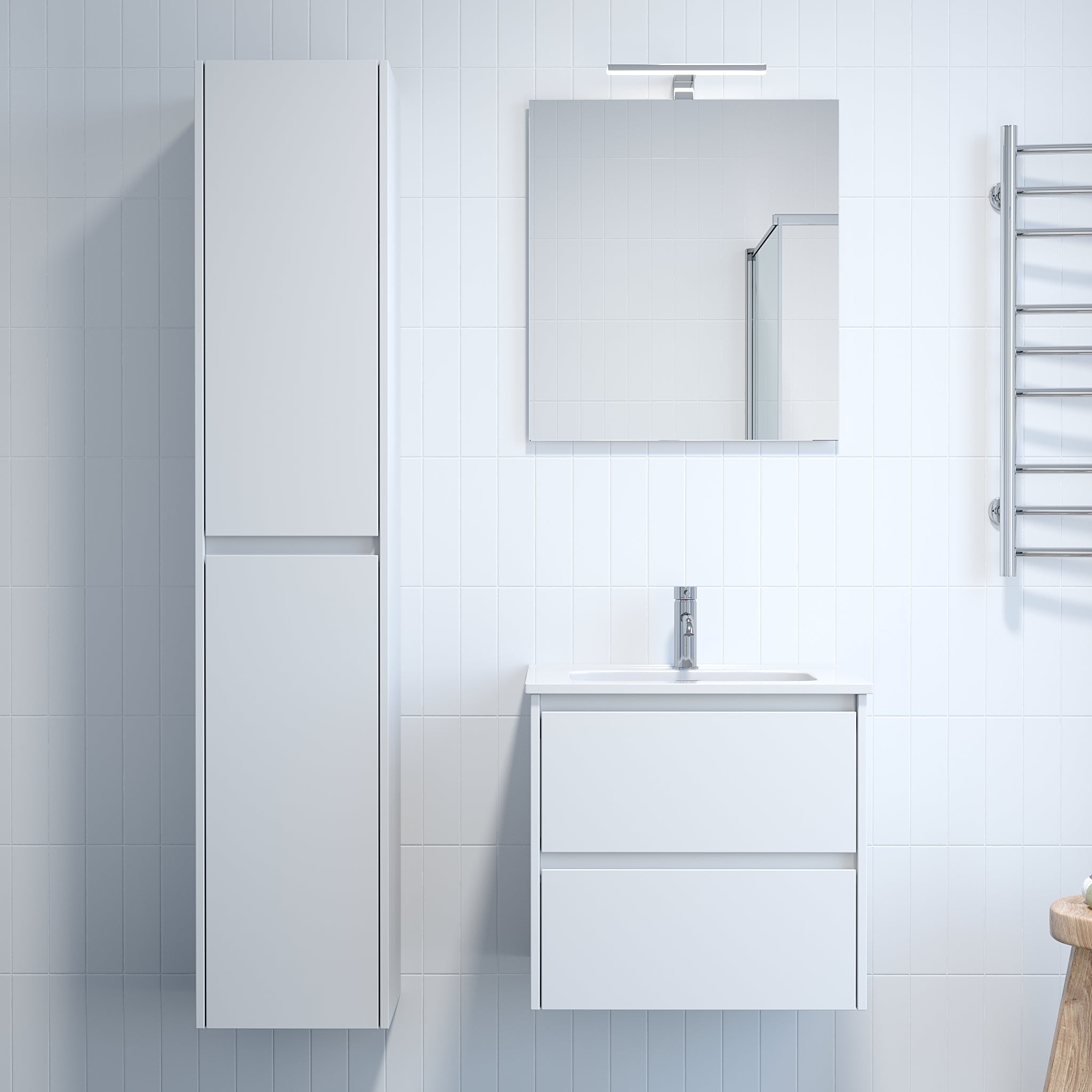 Molde, möbelset - en låda, vit matta - 35 cm - Möbelset - En låda - BATH DELUXE - EXCLUSIVE - 77-035-11-01-00 - BATHDELUXE SWEDEN