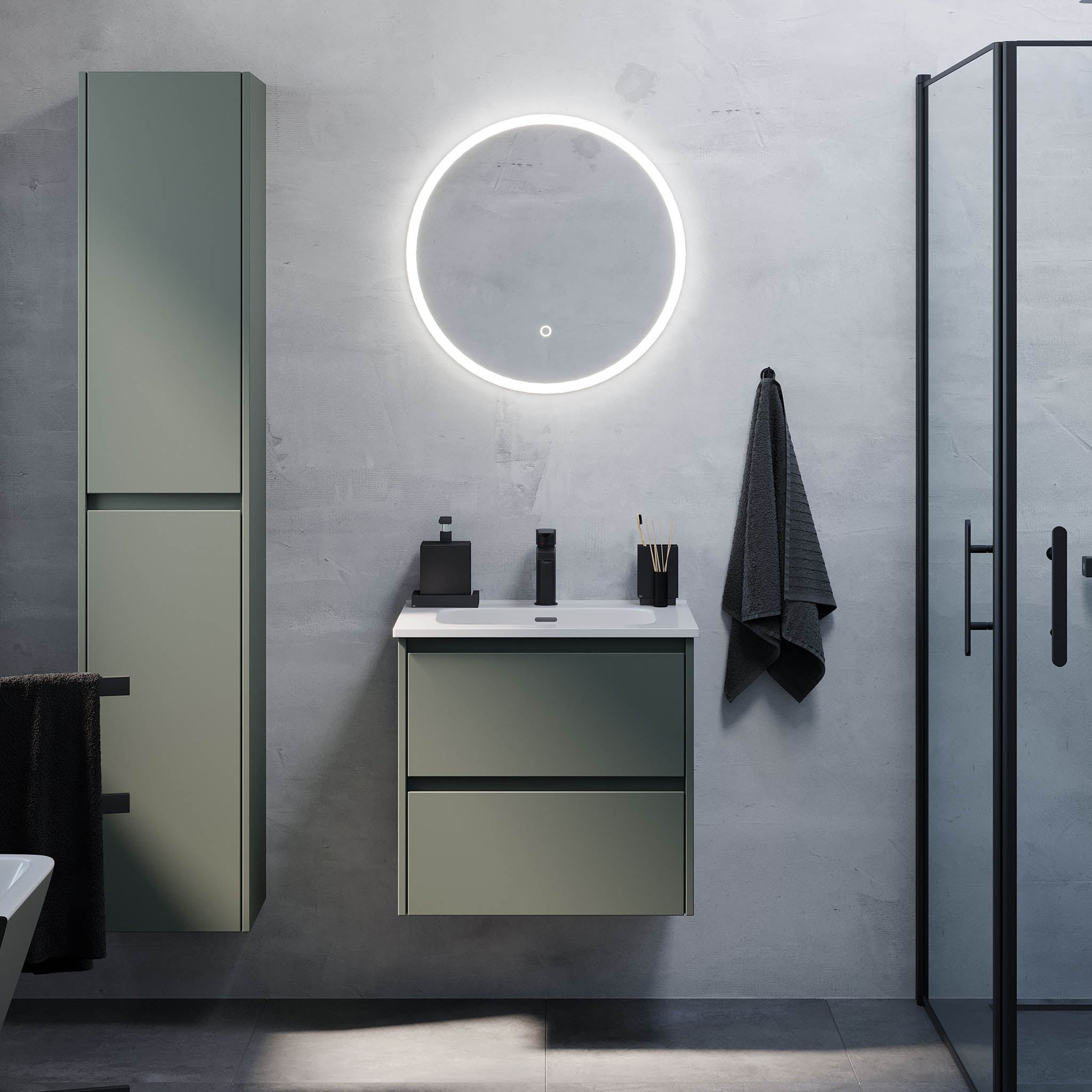 Molde, möbelset - en låda, grön matta - 59 cm - Möbelset - En låda - BATH DELUXE - EXCLUSIVE - 77-060-11-31-00 - BATHDELUXE SWEDEN