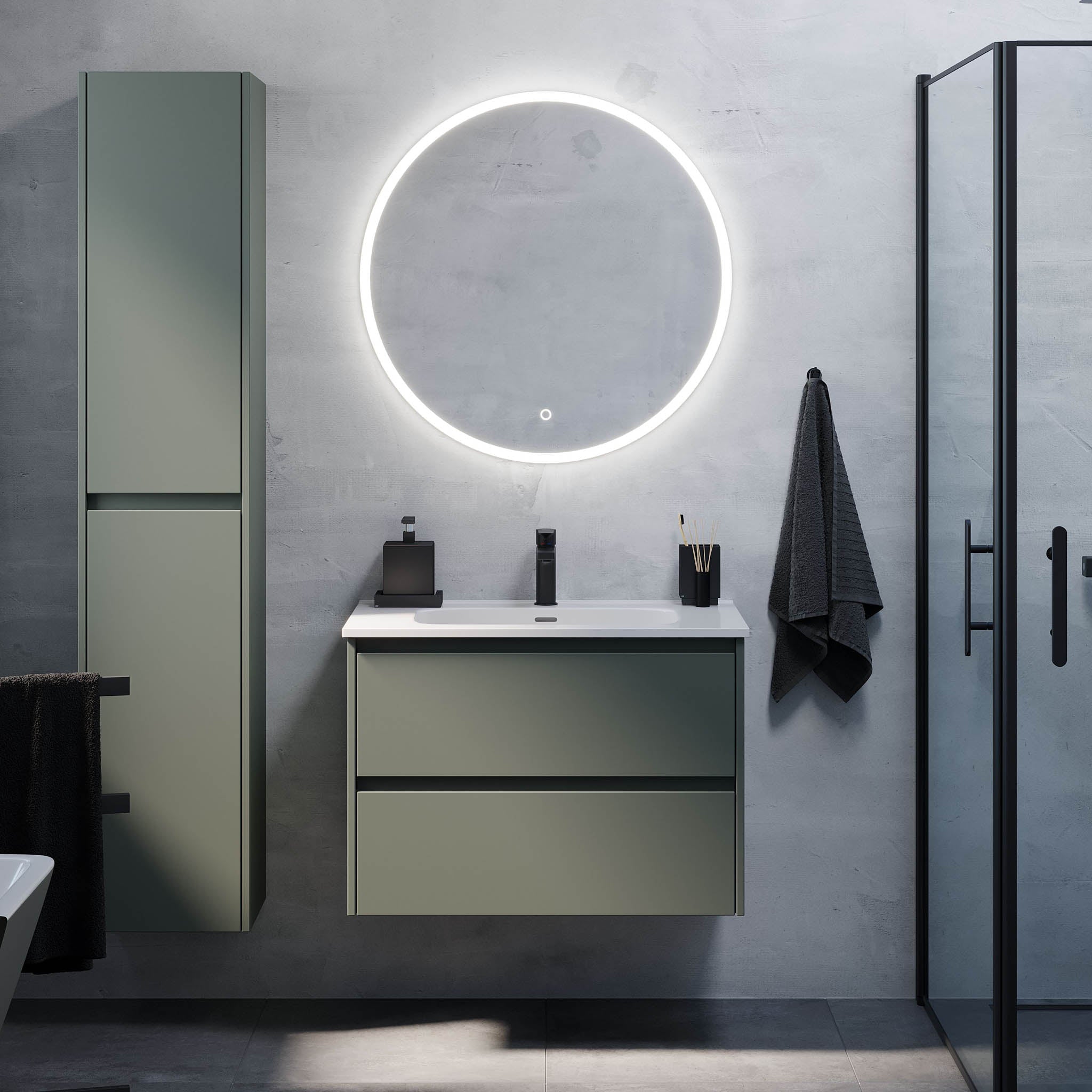 Molde, möbelset - en låda, grön matta - 59 cm - Möbelset - En låda - BATH DELUXE - EXCLUSIVE - 77-060-11-31-00 - BATHDELUXE SWEDEN