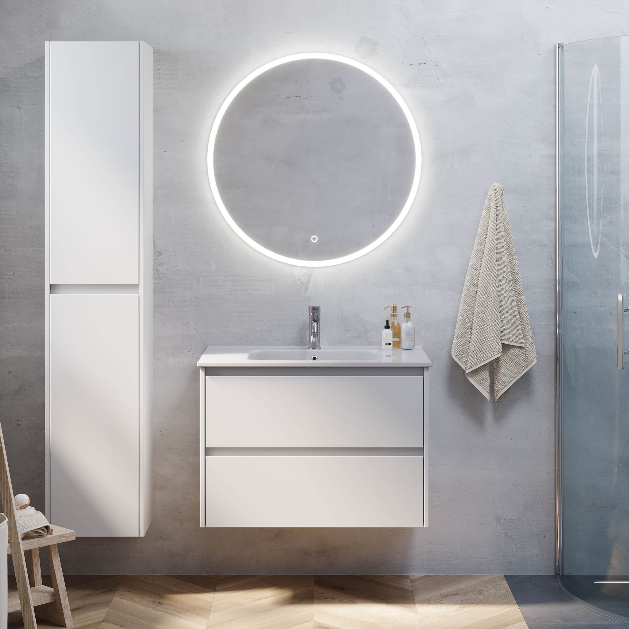 Molde Badrumsmöbel, Vit Matt - Tvättställsskåp - BATH DELUXE - EXCLUSIVE - 77 - 080 - 11 - 01 - 00 - BATHDELUXE SWEDEN