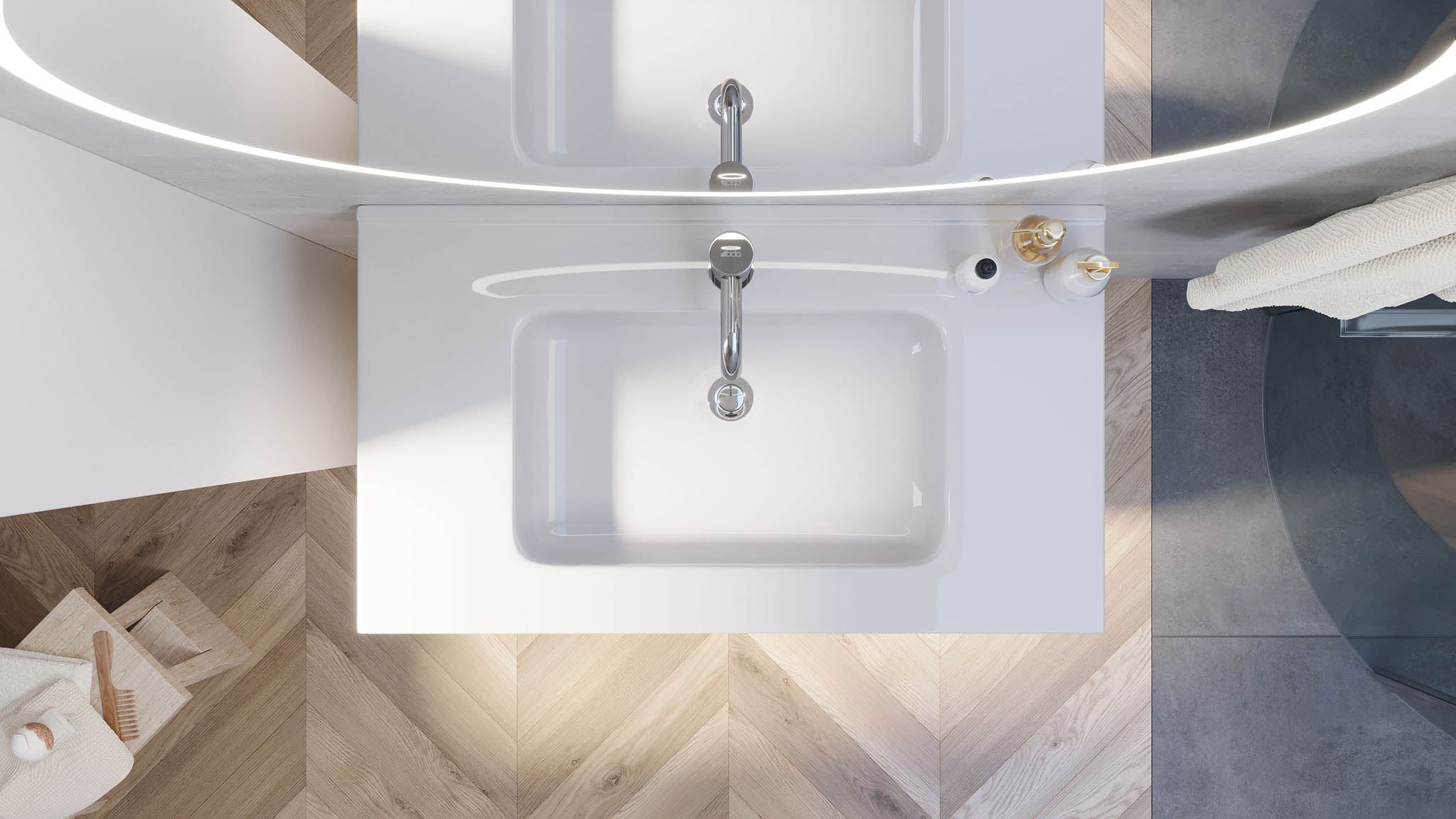 Molde, möbelset - en låda, vit matta - 79 cm - Möbelset - En låda - BATH DELUXE - EXCLUSIVE - 77-080-11-01-00 - BATHDELUXE SWEDEN