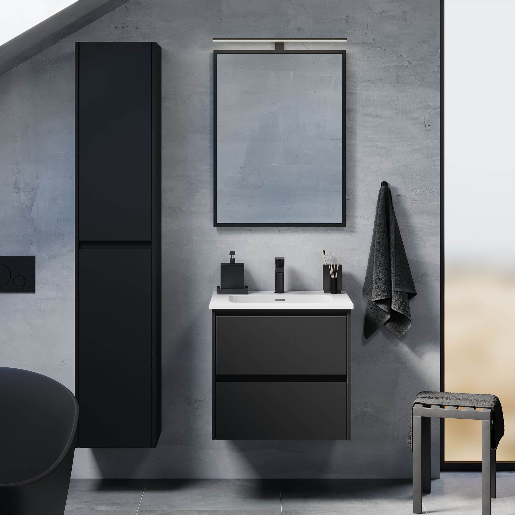 Molde, Möbelset - En låda, Svart Matta - 79 cm - Möbelset - En låda - BATH DELUXE - EXCLUSIVE - 77-080-11-02-00 - BATHDELUXE SWEDEN